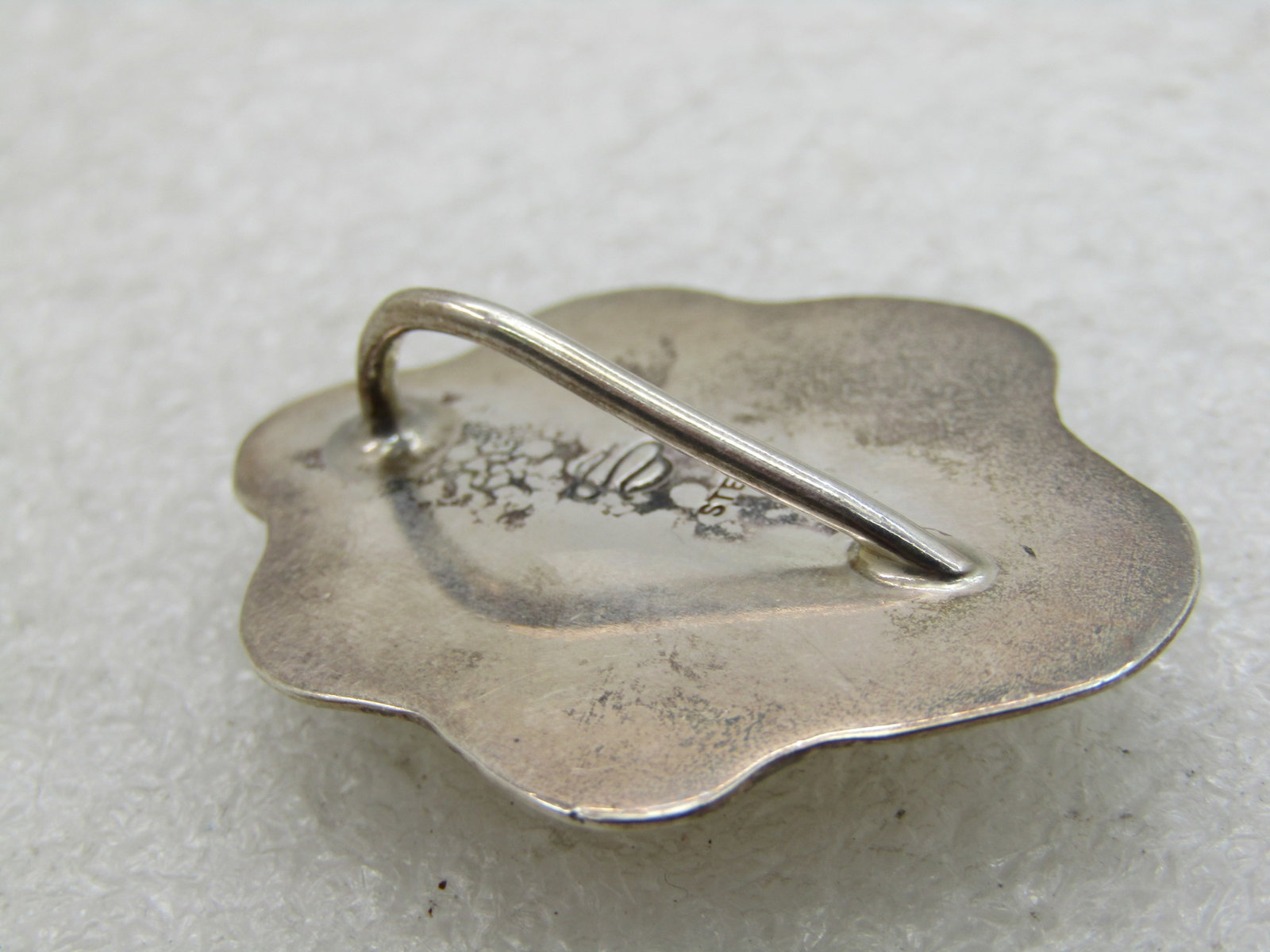 Vintage Southwestern Sterling Agate Pendant, Yellow/Tan - 6