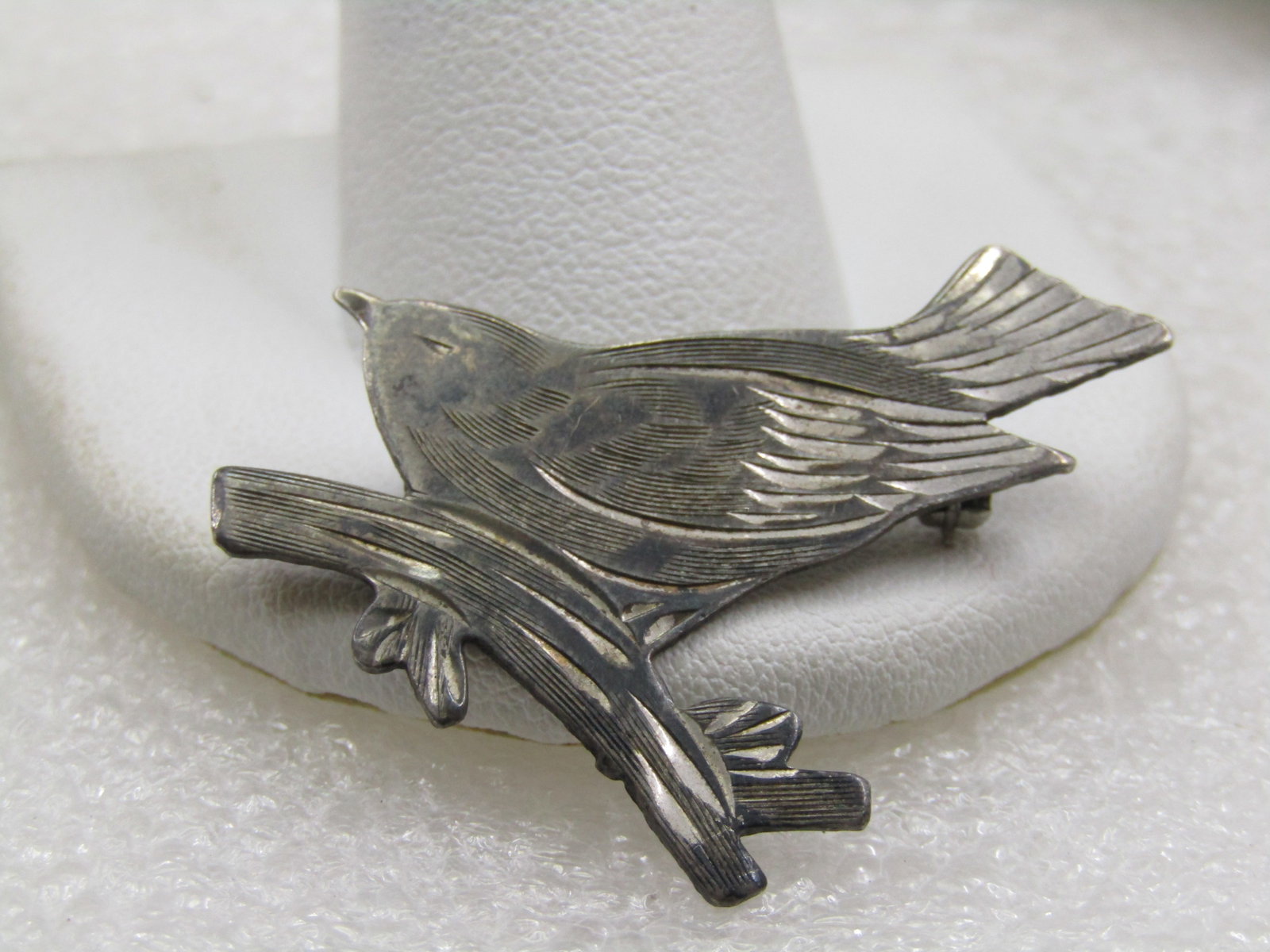 Vintage Sterling Bird on Branch Brooch, 1940's-1950's - 5