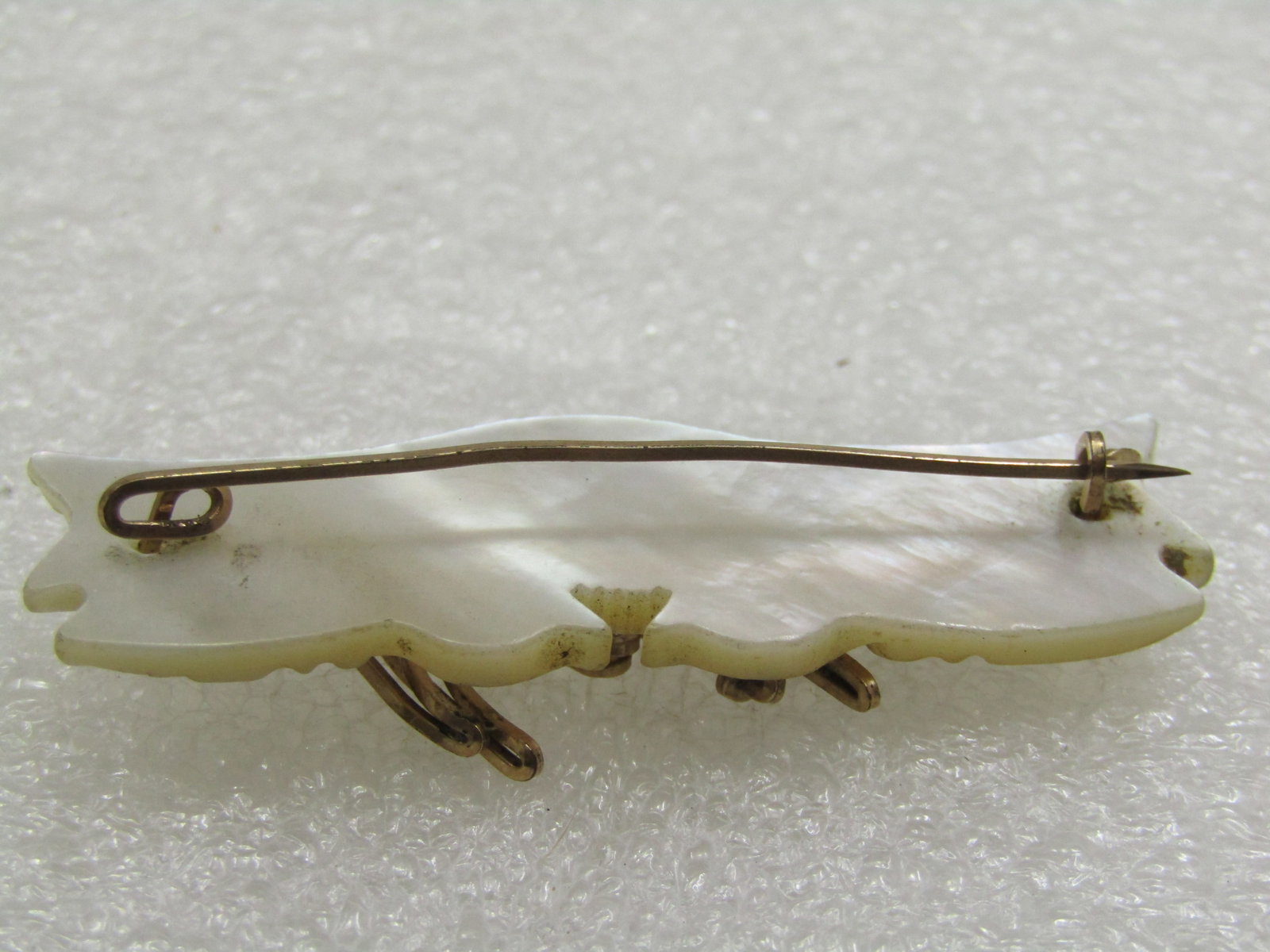 Vintage Mother-of-Pearl Doves Mother Brooch. Hand-Made - 4