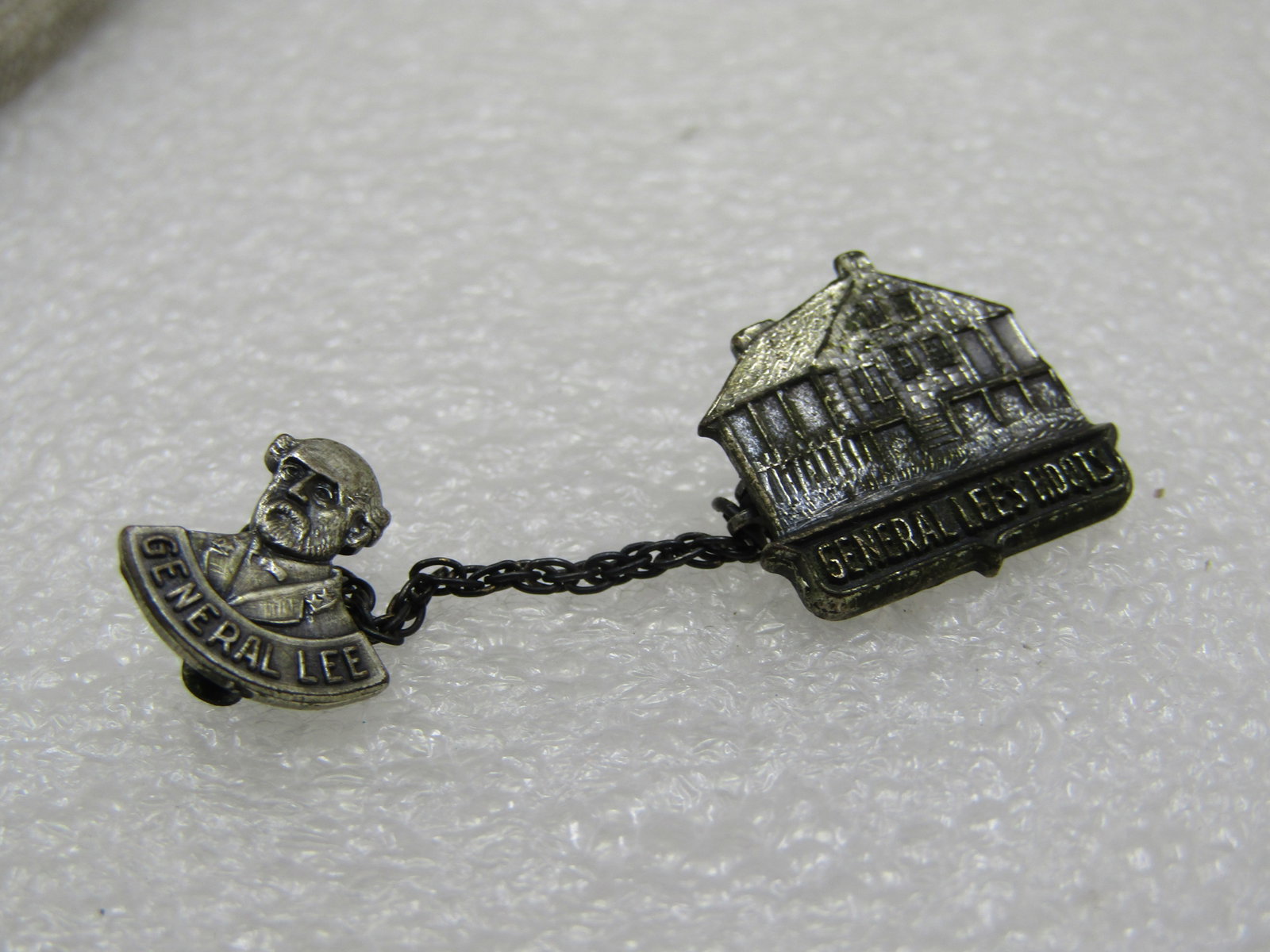 Vintage General Lee Headquarters Souvenir Brooch, Silver Tone - 2