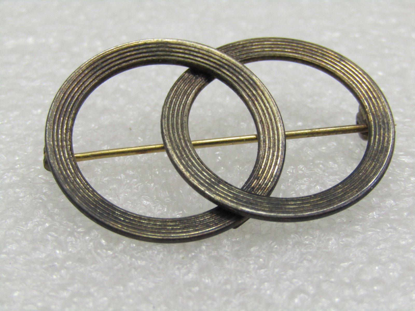 Vintage Beau Sterling Double Circle Brooch, 1940's, 1.5" - 4