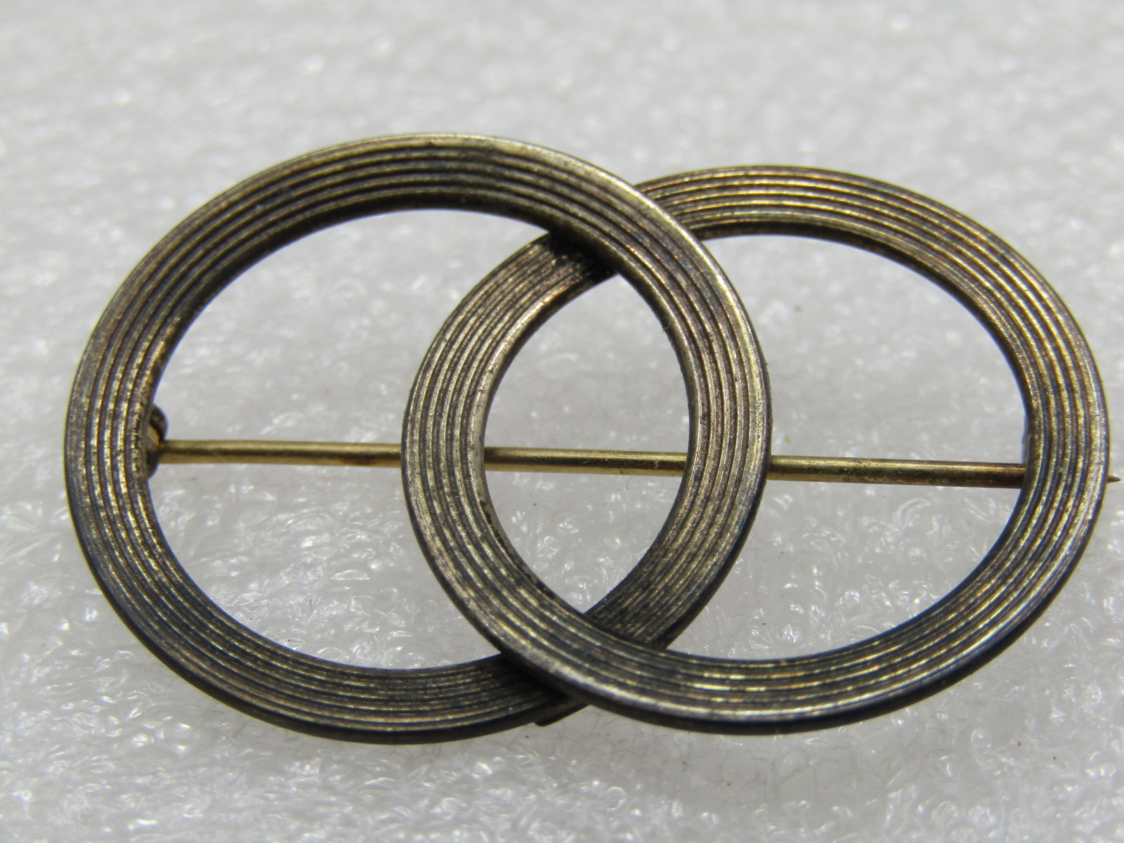Vintage Beau Sterling Double Circle Brooch, 1940's, 1.5" - 7