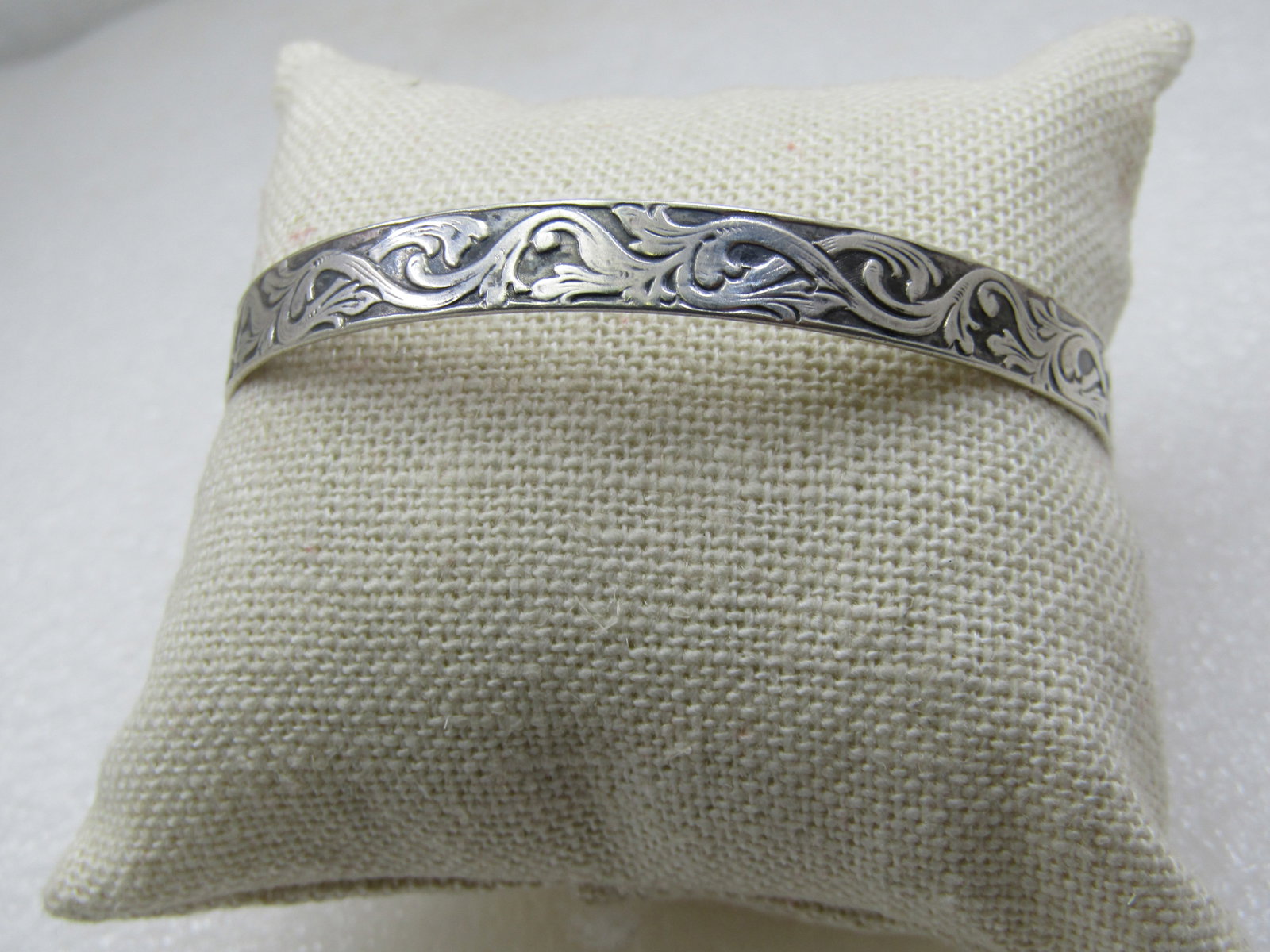 Vintage 6.5mm Sterling Bracelet, 7.75" Scrolled - 2