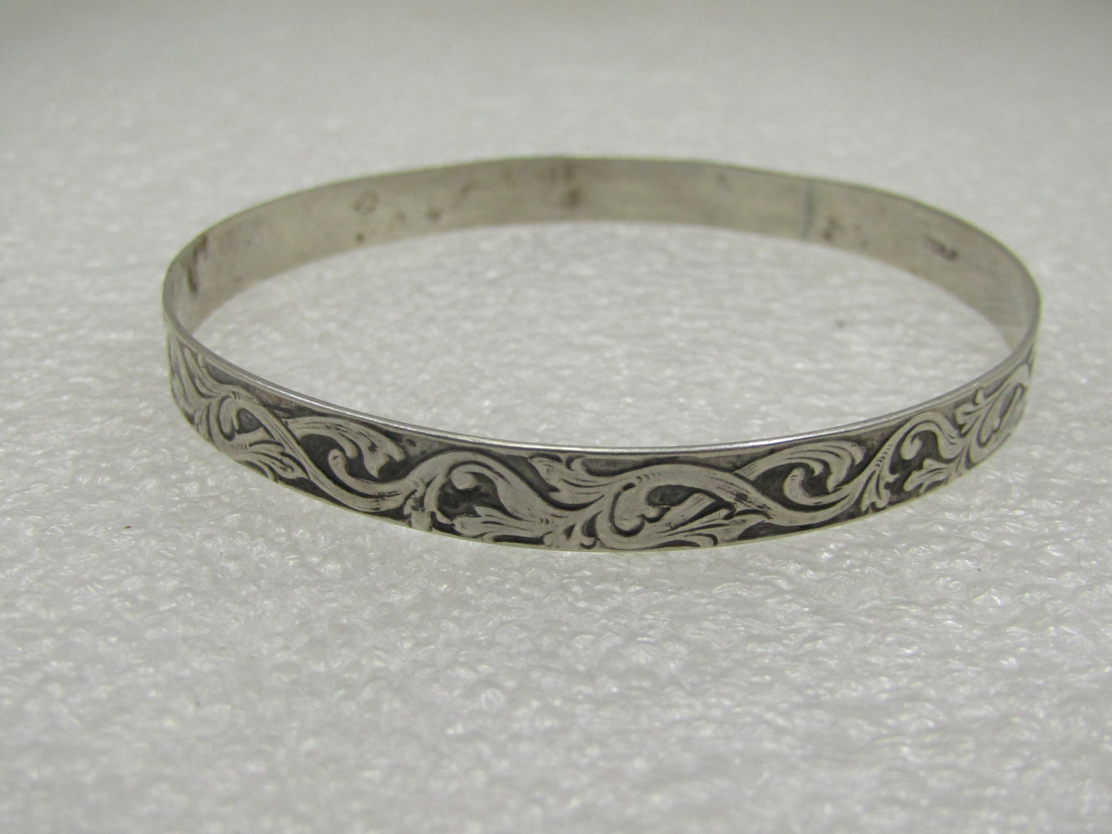 Vintage 6.5mm Sterling Bracelet, 7.75" Scrolled - 3