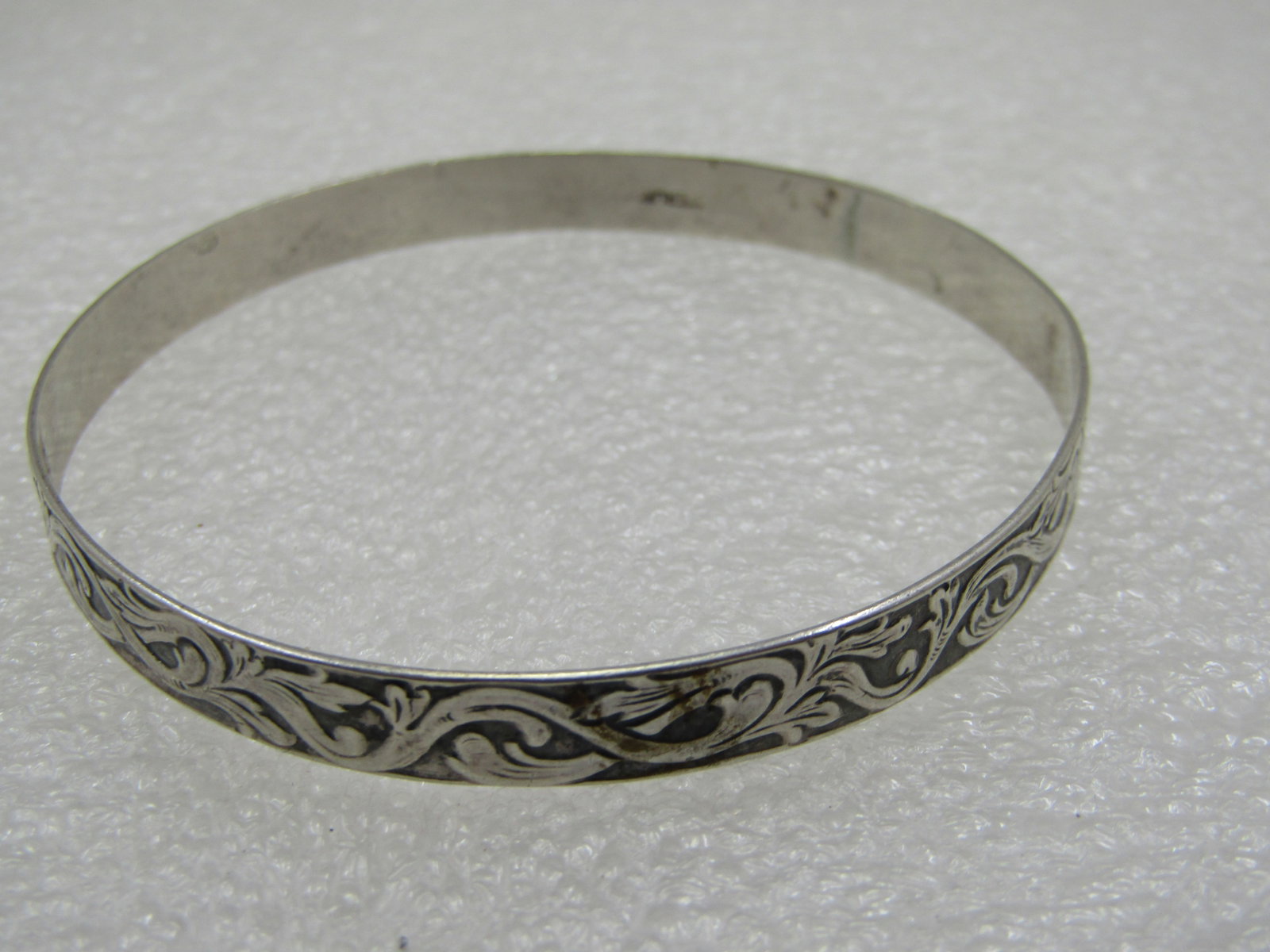 Vintage 6.5mm Sterling Bracelet, 7.75" Scrolled - 6