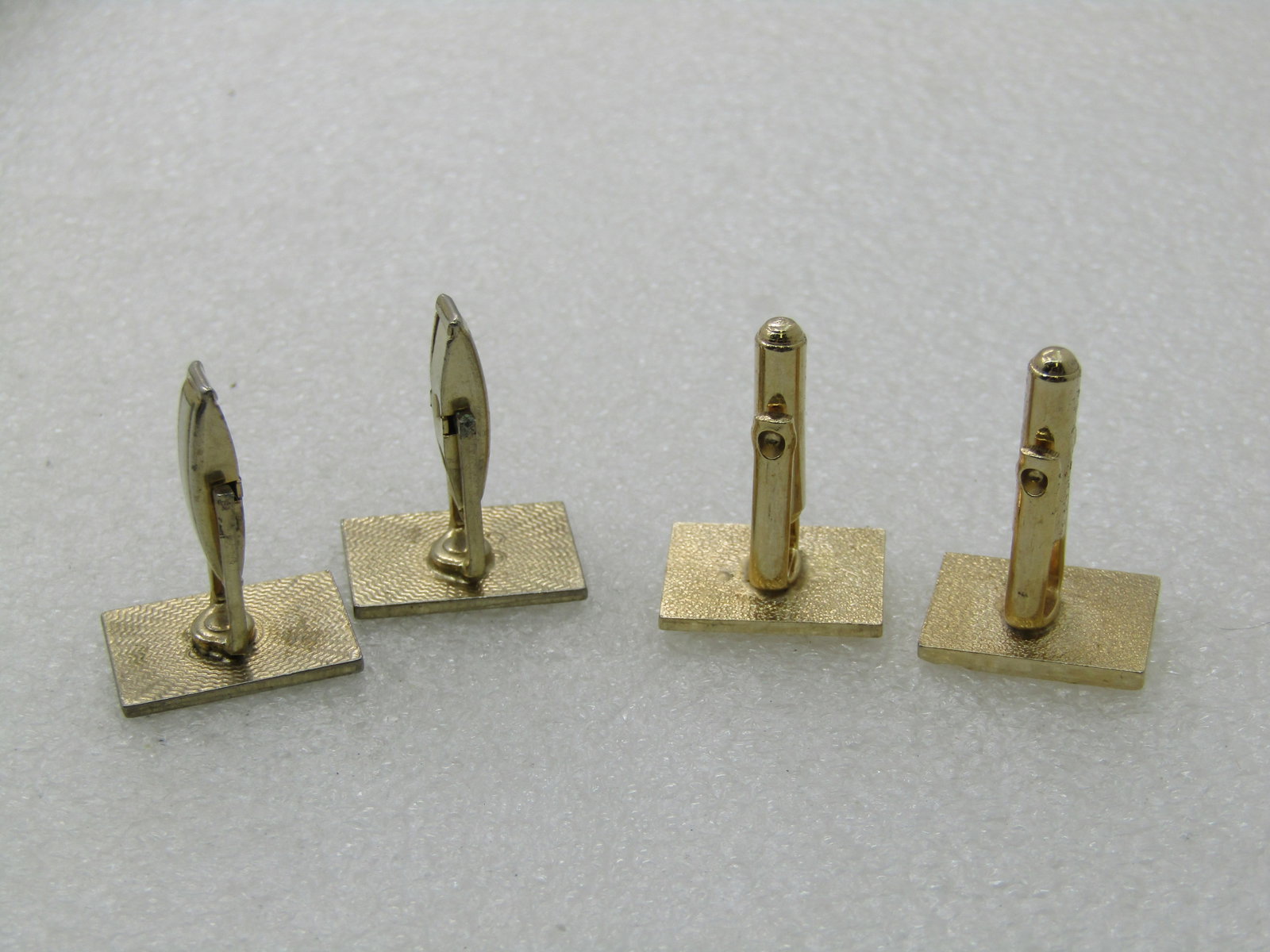 Vintage 2 Pair Cuff Links, Gold Tone, Art Deco Themed - 6