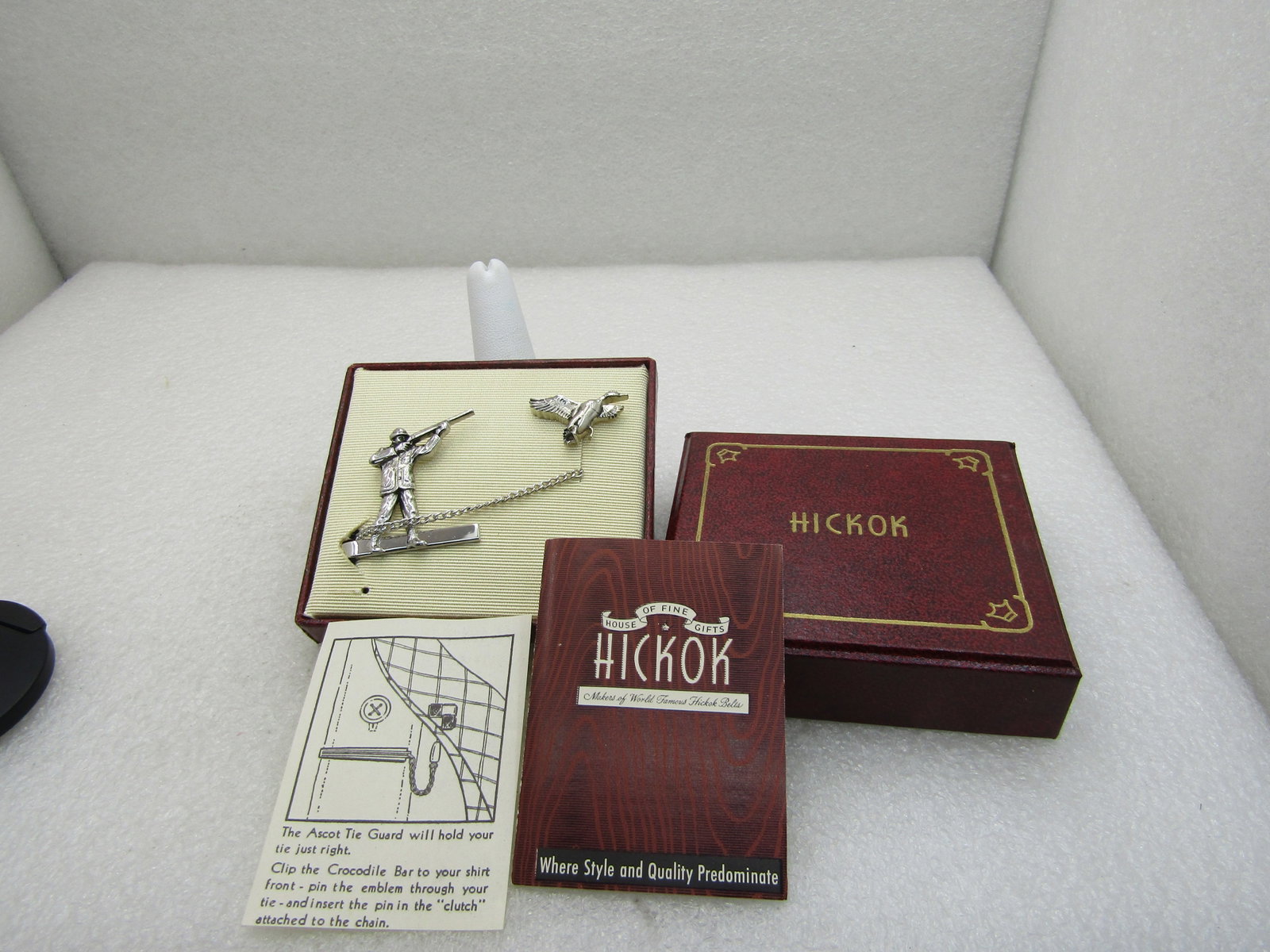 Vintage Hickok Duck Hunter and Duck Tie Clasp and Tack Pin, Original Box - 2