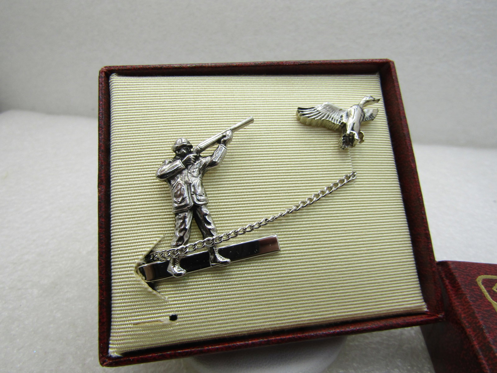 Vintage Hickok Duck Hunter and Duck Tie Clasp and Tack Pin, Original Box - 4