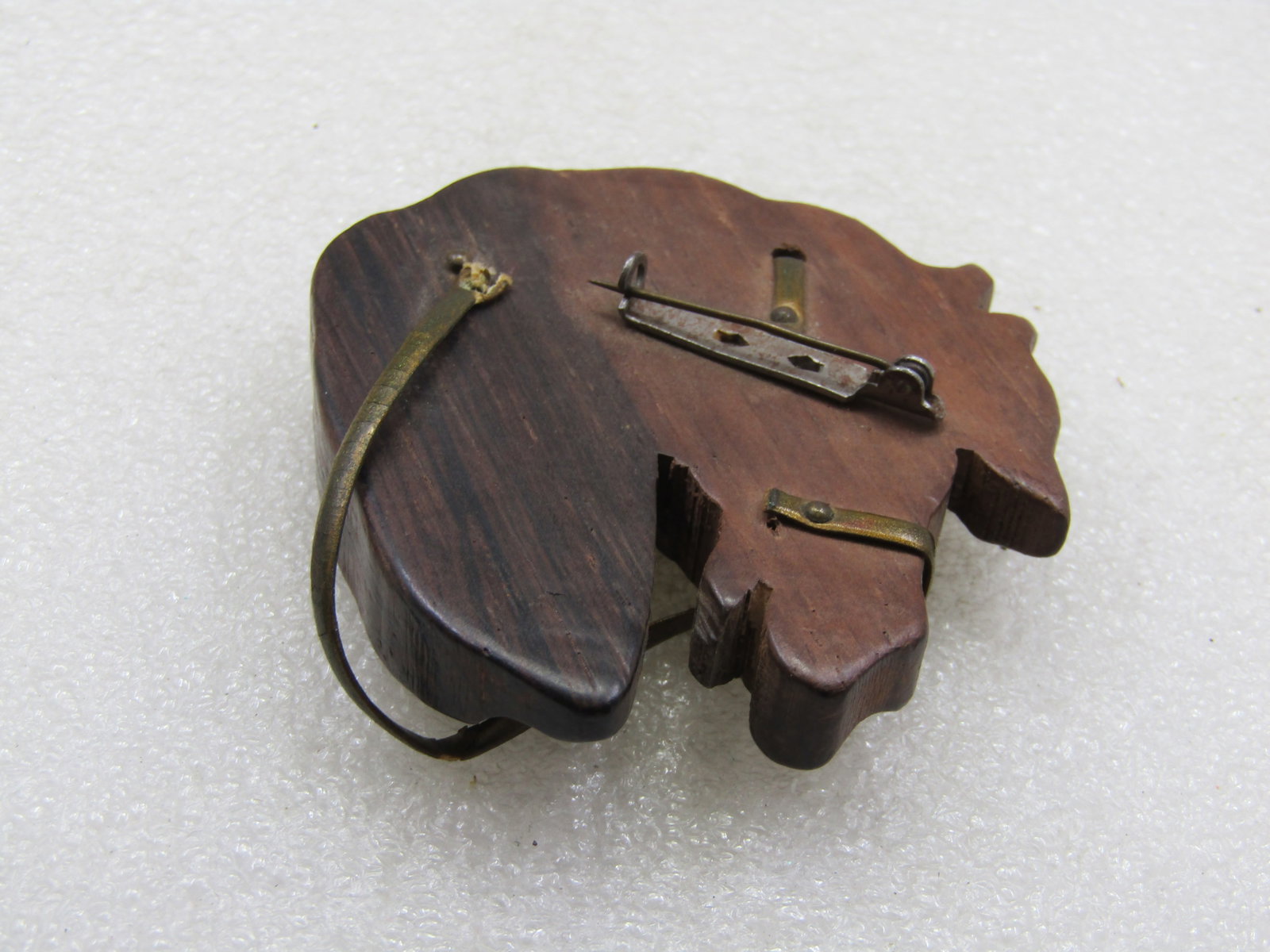 Vintage Carved Wooden Horsehead Brooch, 1940's - 6