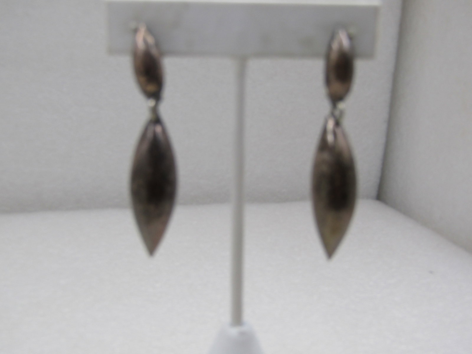 Vintage Sterling Mexican Drop Earrings, Screwback - Mid-Century, Signed - 2