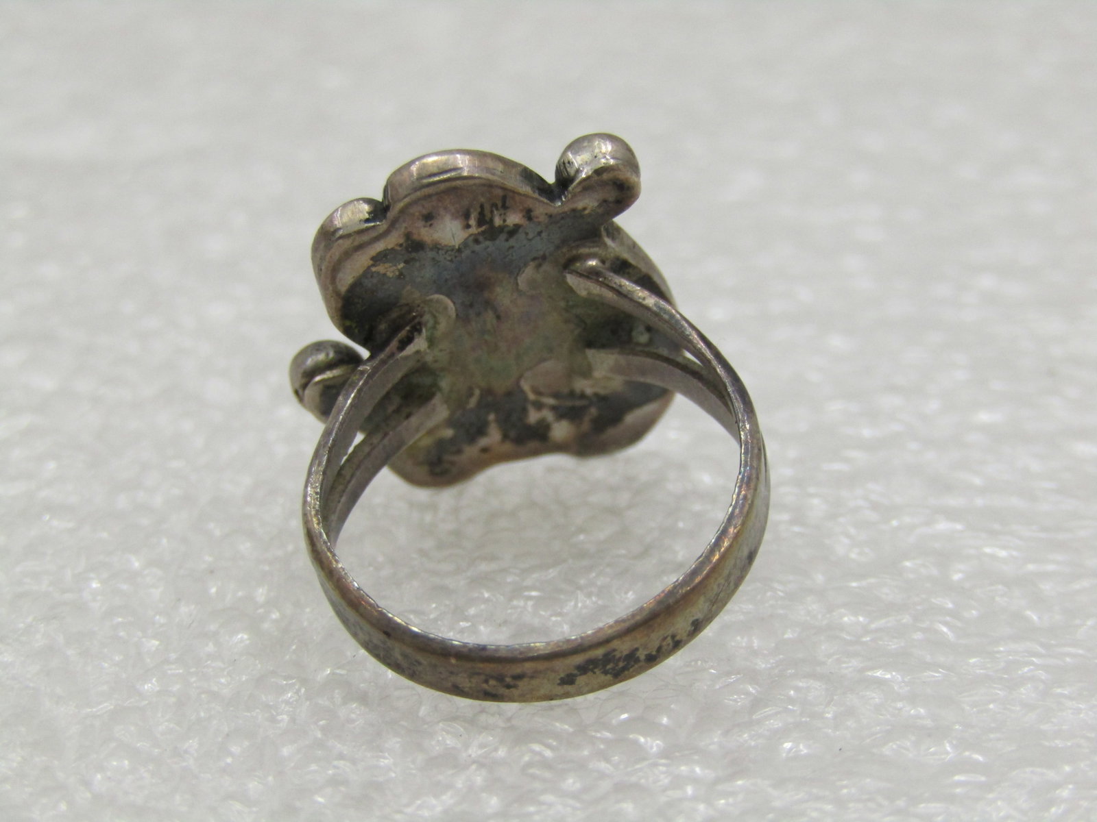 Vintage Southwestern Sterling Turquoise Ring, Sz. 3.5. Shadowbox. - 4