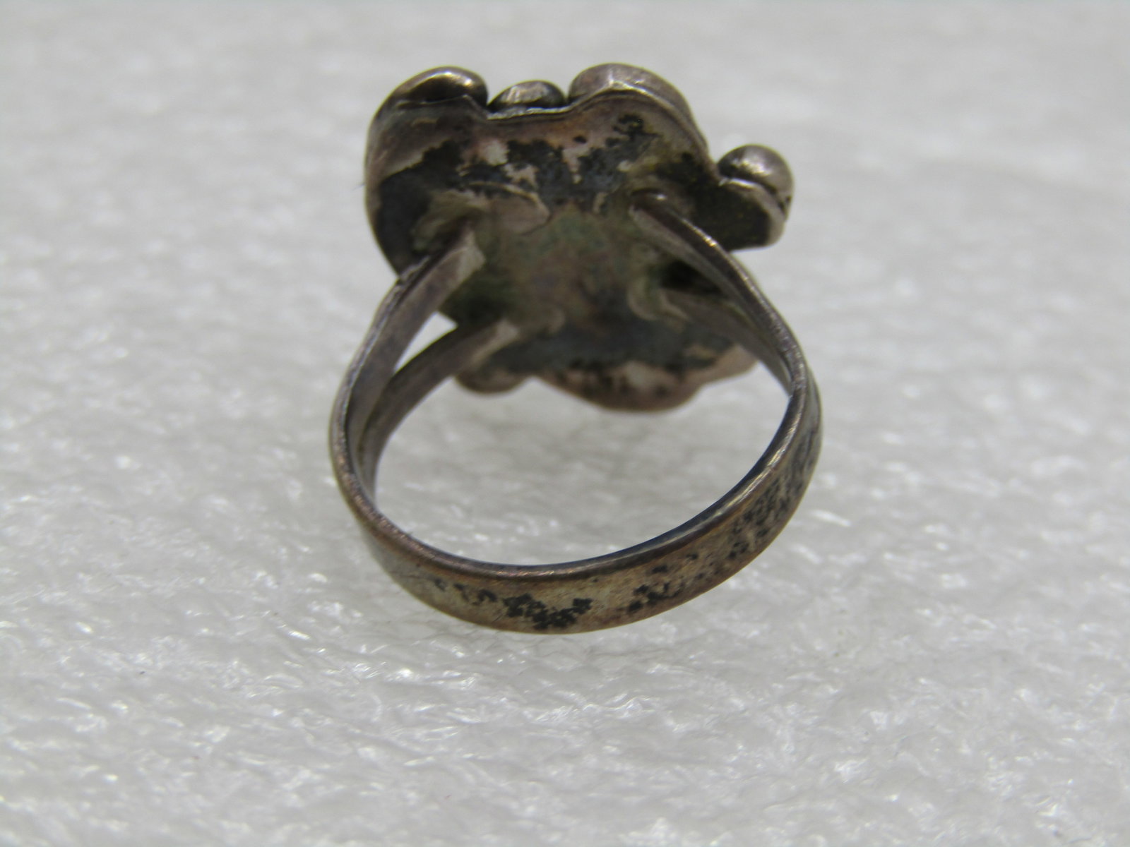 Vintage Southwestern Sterling Turquoise Ring, Sz. 3.5. Shadowbox. - 7