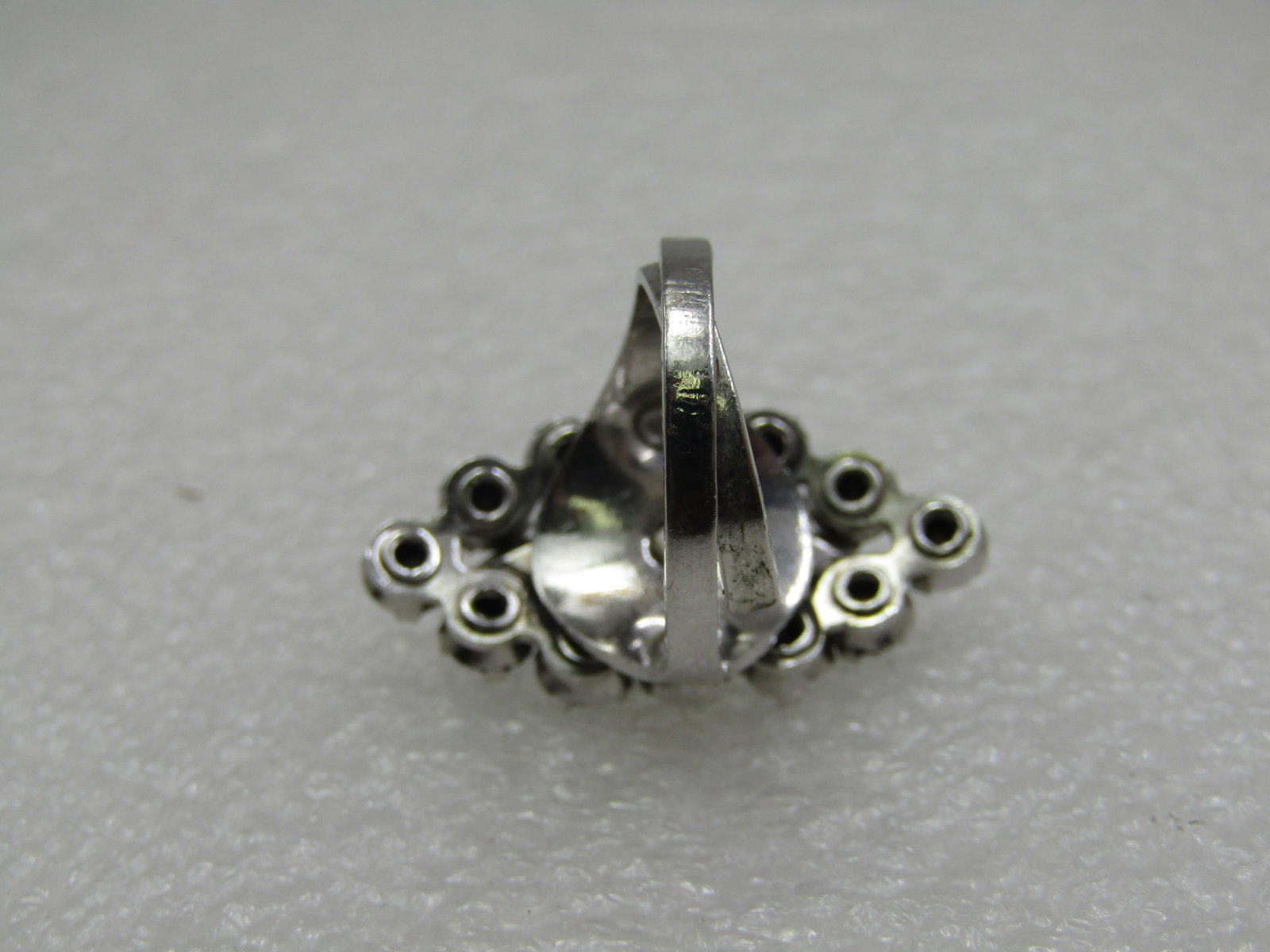 Vintage Blue Rhinestone Ring, Adjustable, Mid-Century - 5