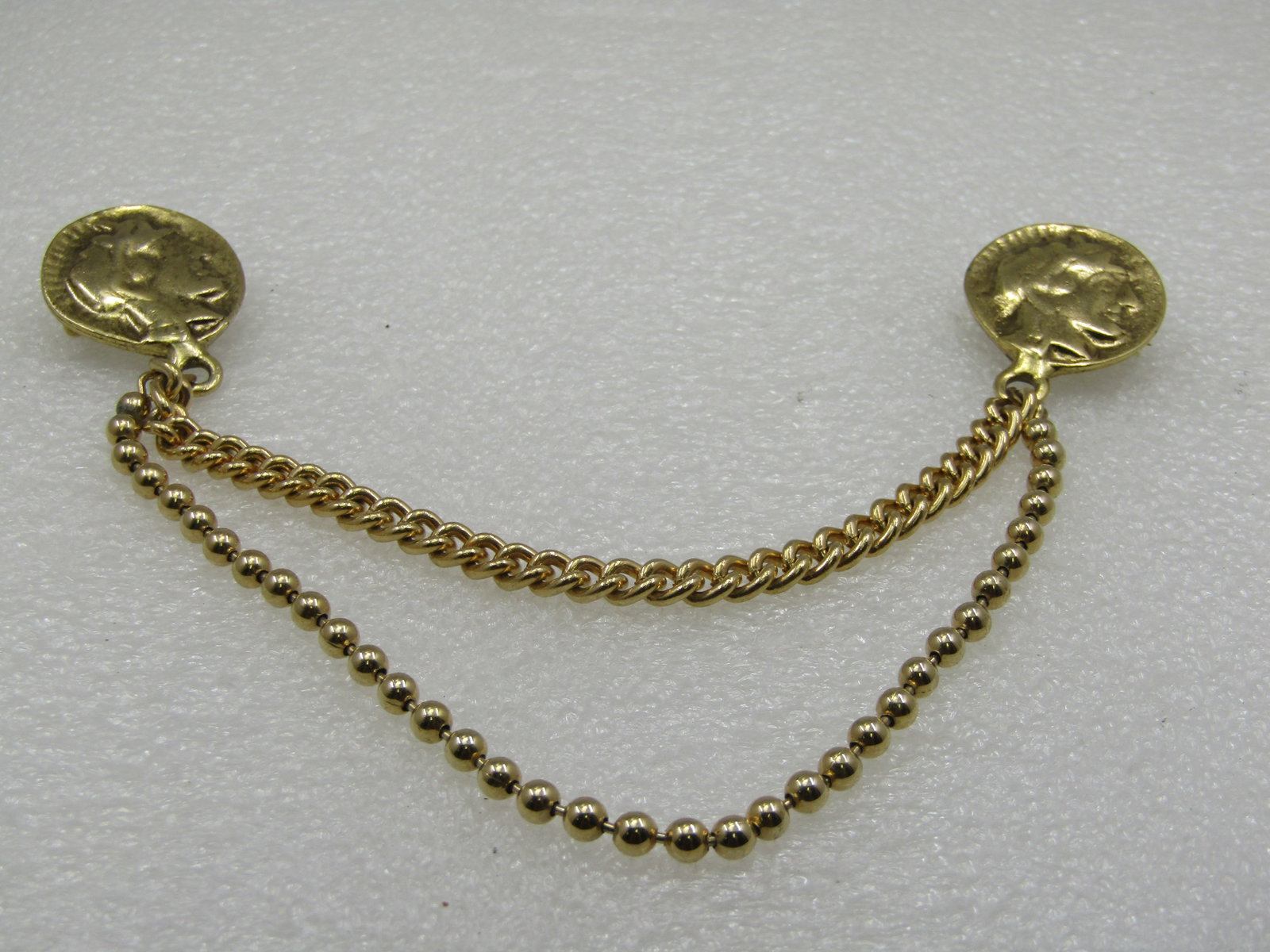 Vintage Roman Coin and Chain Draping Brooch, 1960's - 2