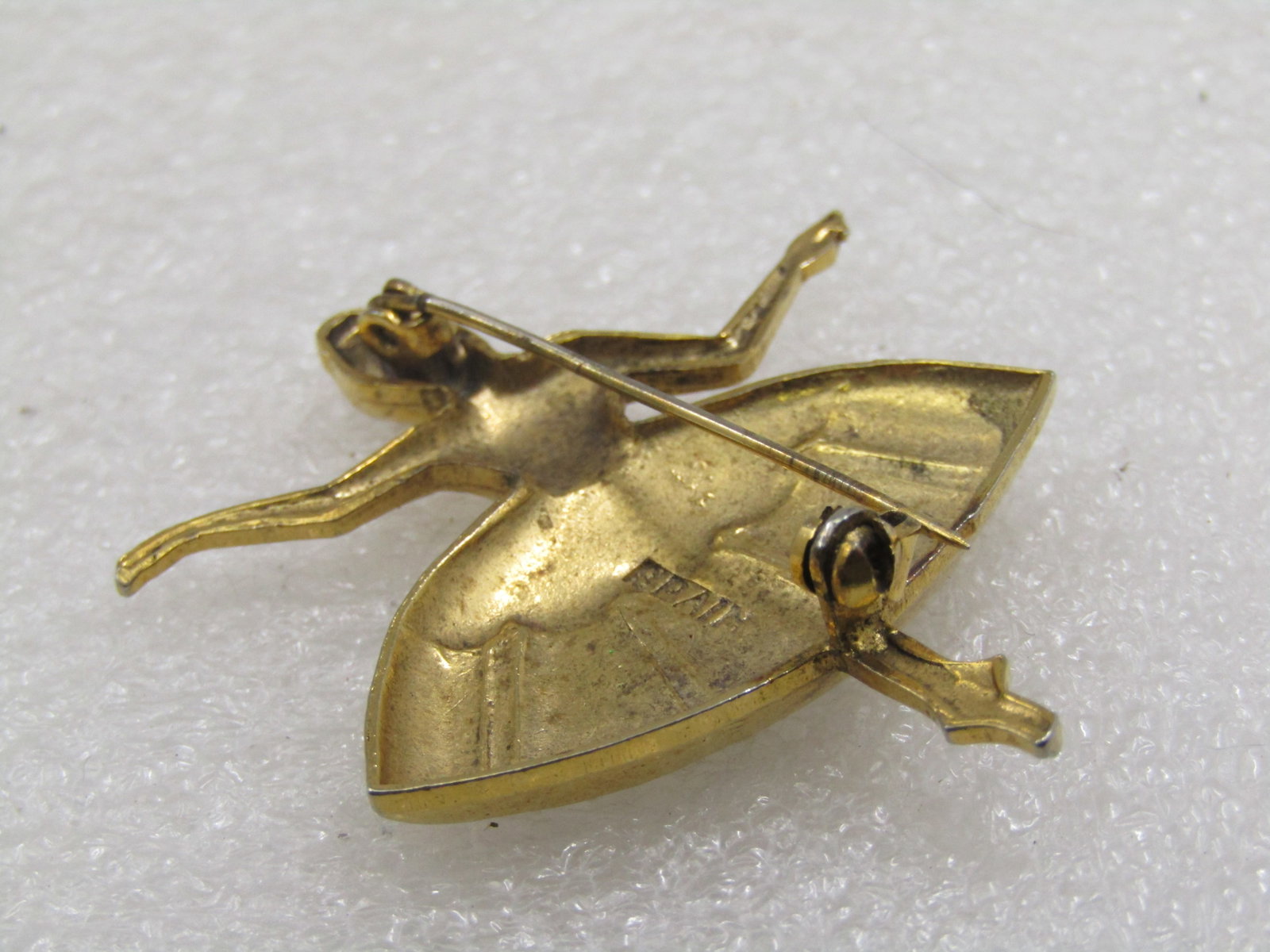 Vintage Damascene Ballerina Brooch, Spain. 1.75", Gold Tone, 1950's-1960's - 5