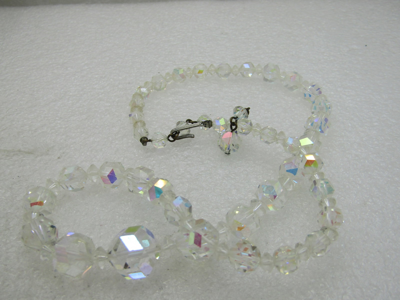 Vintage Aurora Borealis Crystal Necklace, 21", Graduated Beads - 4