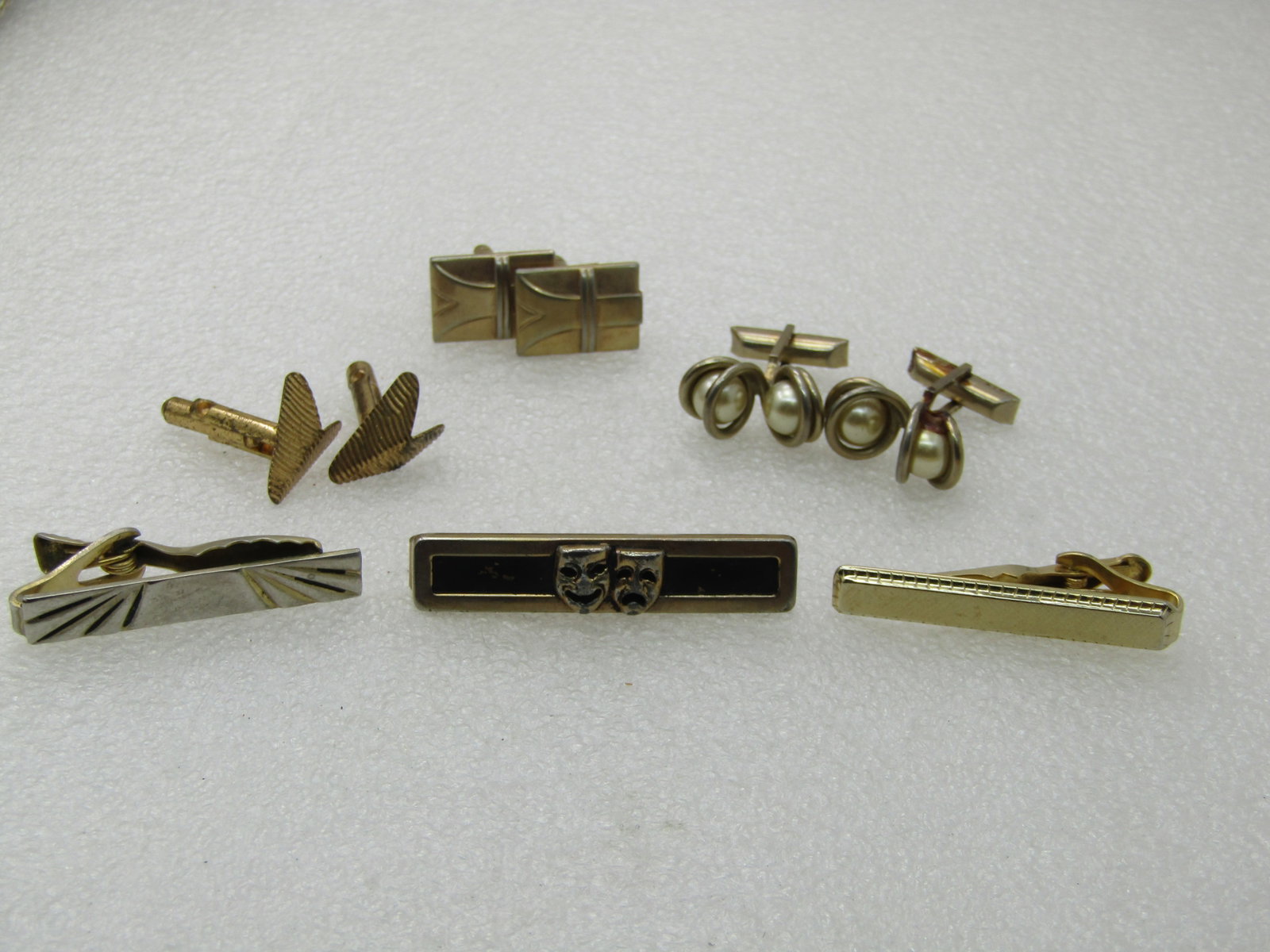 Vintage Men's Cufflinks and Tie Bar/Clasp Lot, 6 Pcs., 1950's-1960's, Some Swank. - 2