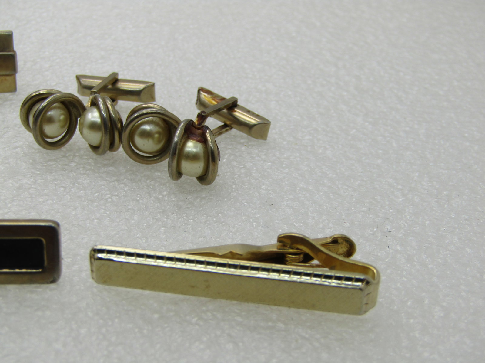 Vintage Men's Cufflinks and Tie Bar/Clasp Lot, 6 Pcs., 1950's-1960's, Some Swank. - 5