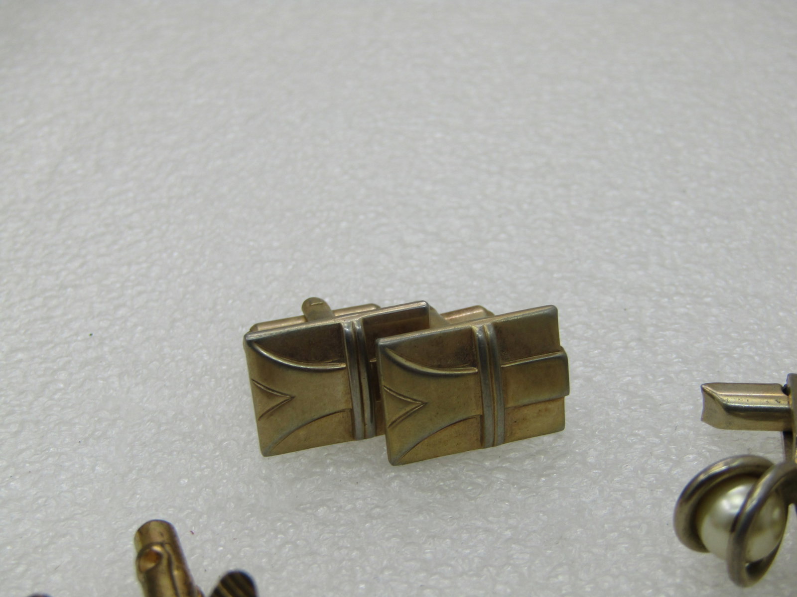 Vintage Men's Cufflinks and Tie Bar/Clasp Lot, 6 Pcs., 1950's-1960's, Some Swank. - 6