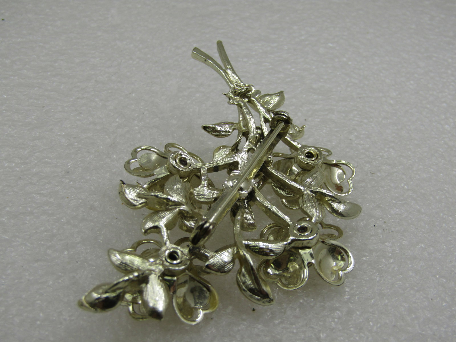 Vintage Coro Floral Bouquet Brooch, AB Rhinestones, Mid-Century - 6