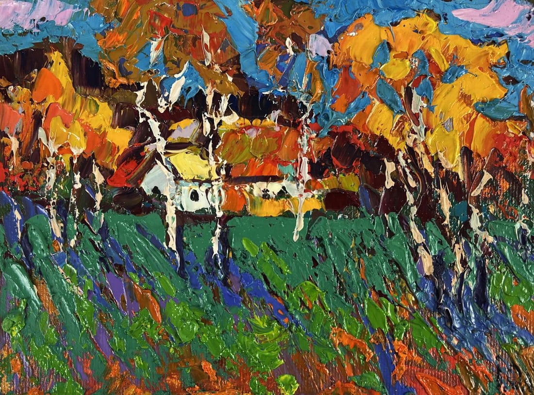 Oil painting Autumn has come to the Quiet Village Oleksiy Ivanyuk - 3