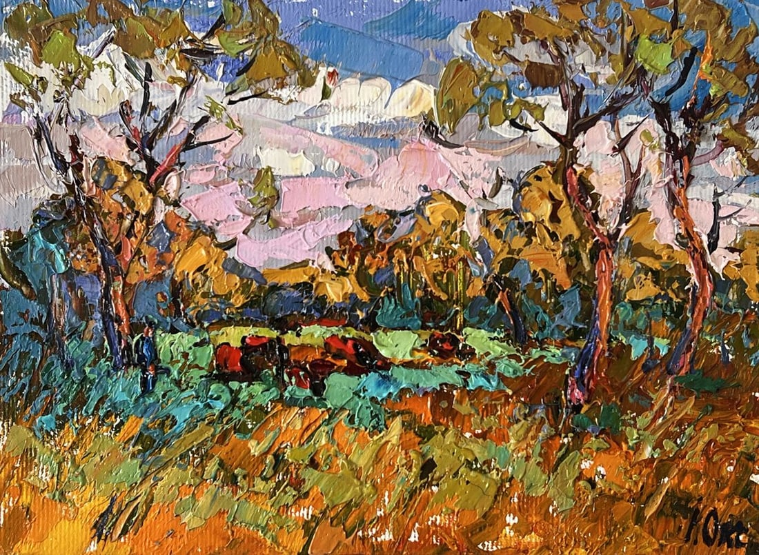 Oil painting September Outdoors in the Field Oksana Ivanyuk - 3