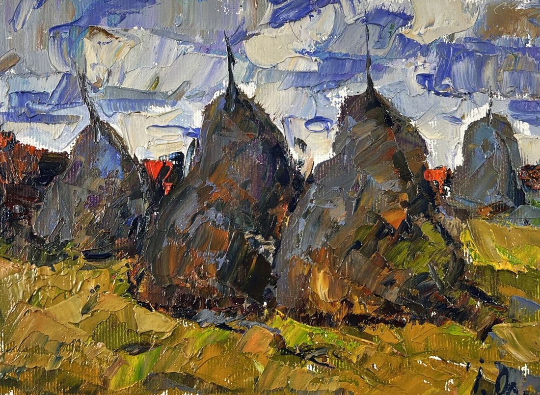 Oil painting Haystacks in a Field Oleksiy Ivanyuk - 3