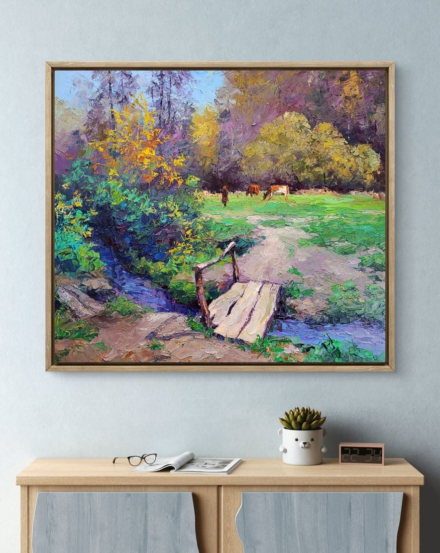 Oil painting In the Pasture Before the Forest Boris Serdyuk - 3