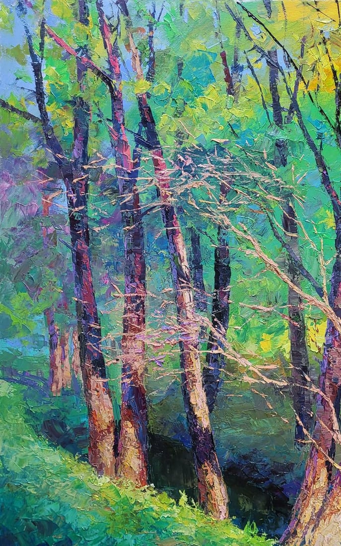 Oil painting A walk through the autumn forest Boris Serdyuk - 4
