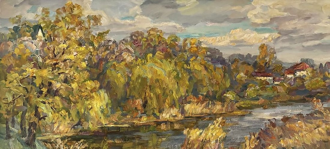 Oil painting Suspension Bridge Ivan Kovalenko - 2