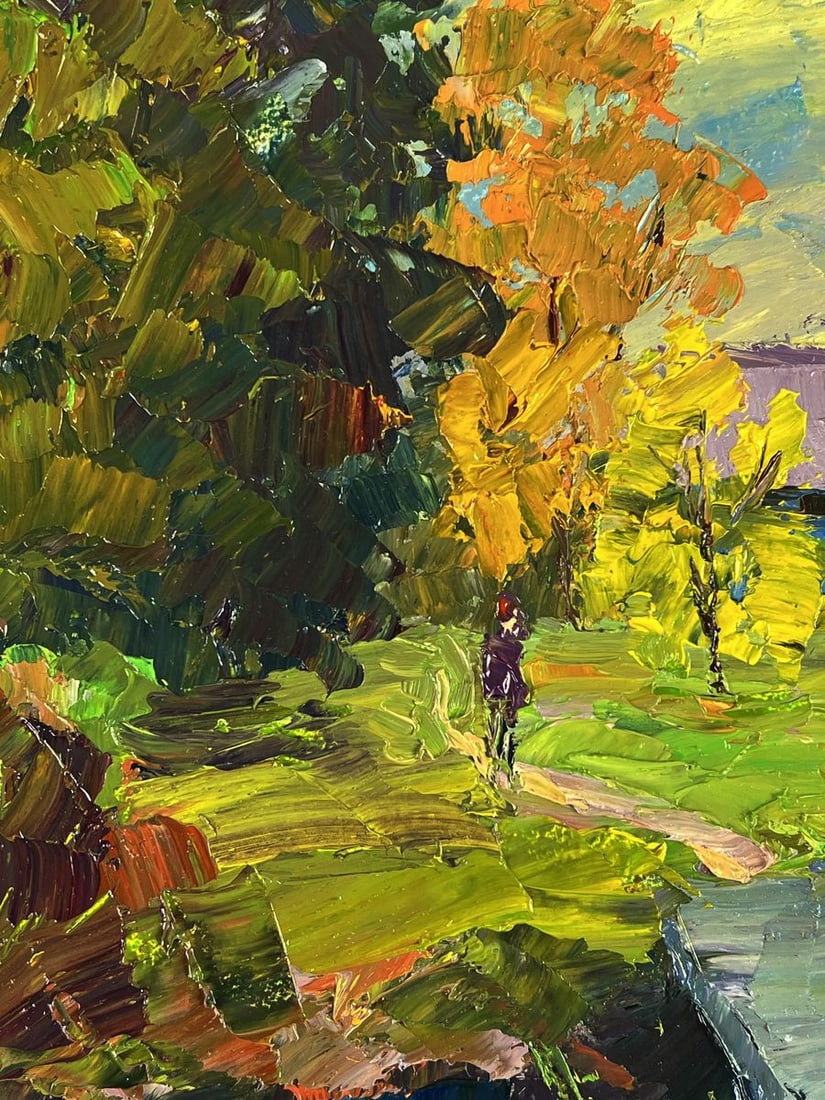Oil painting A village among the autumn forest Boris Serdyuk - 4