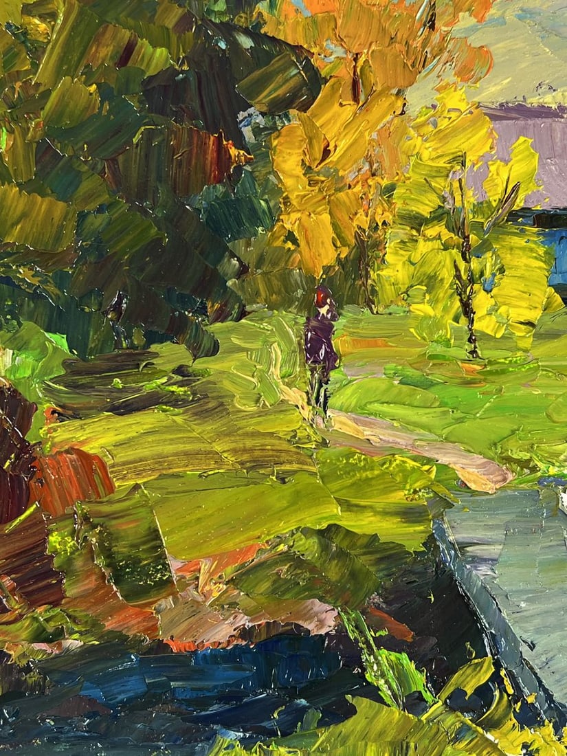 Oil painting A village among the autumn forest Boris Serdyuk - 5