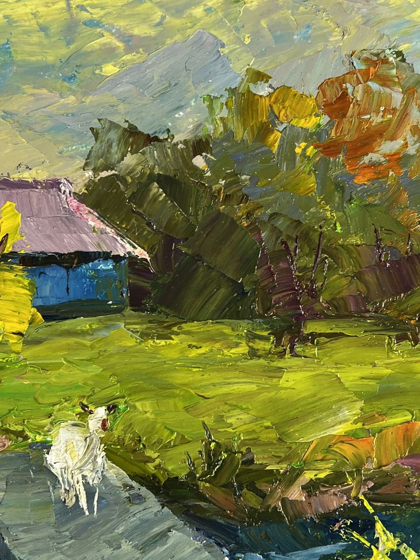 Oil painting A village among the autumn forest Boris Serdyuk - 8