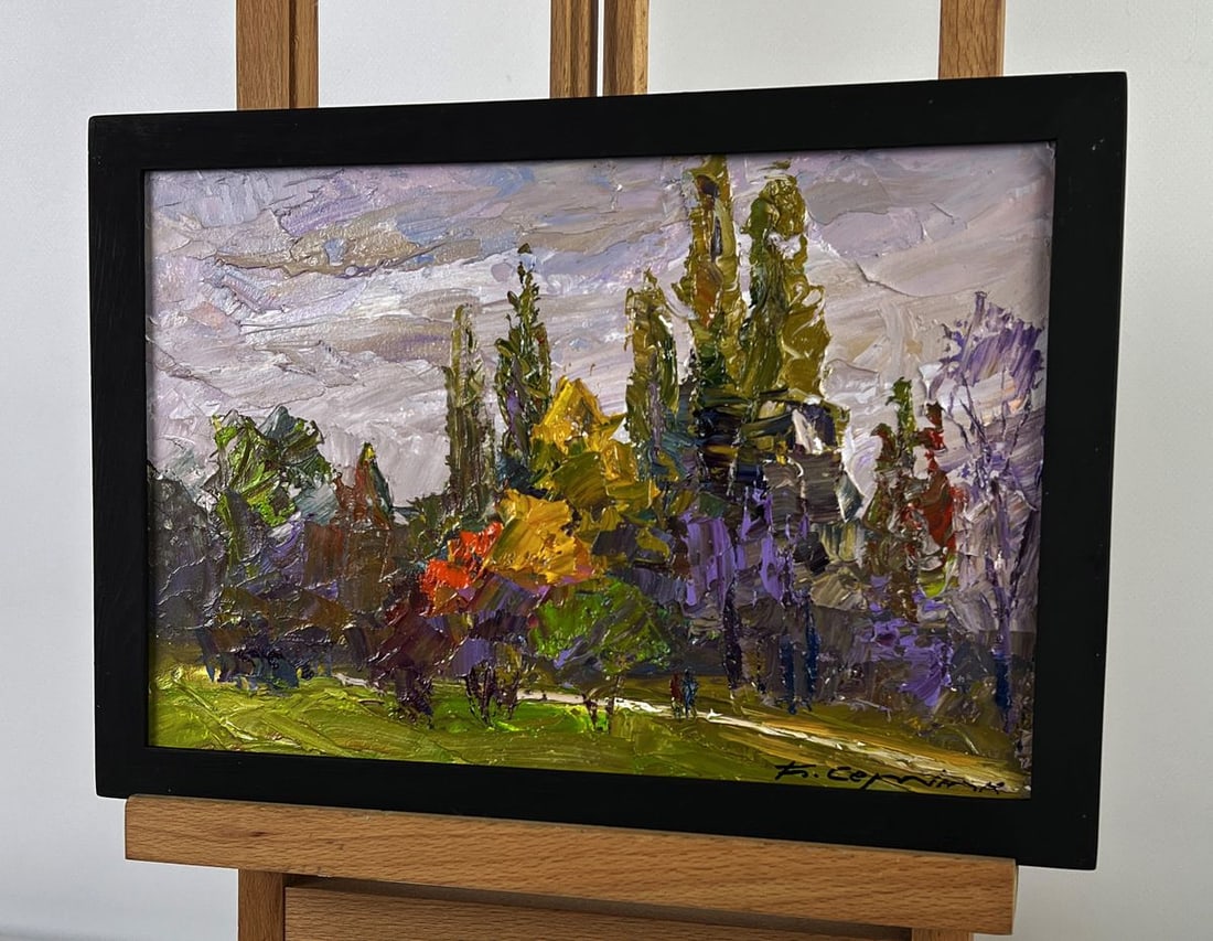 Oil painting Autumn forest park Boris Serdyuk - 2