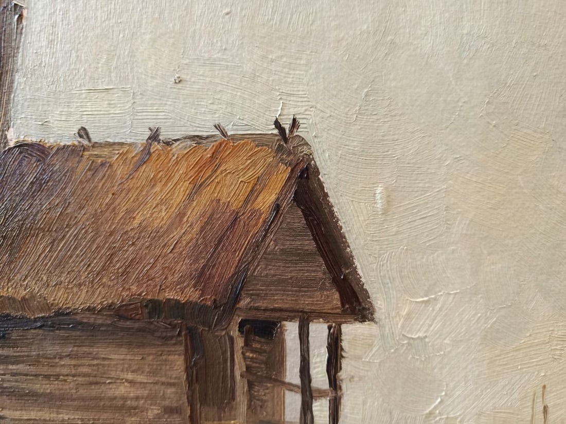 Oil painting A mill in an autumn field Unknown artist - 6