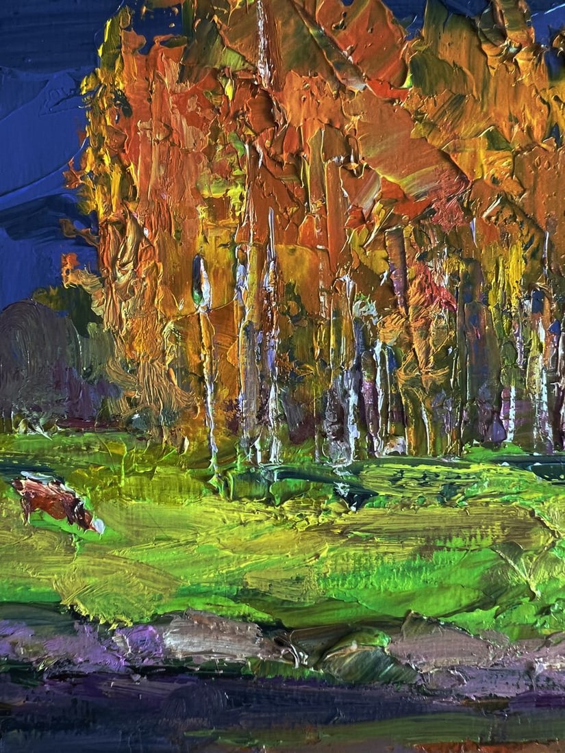 Oil painting Autumn on the shore river Boris Serdyuk - 6