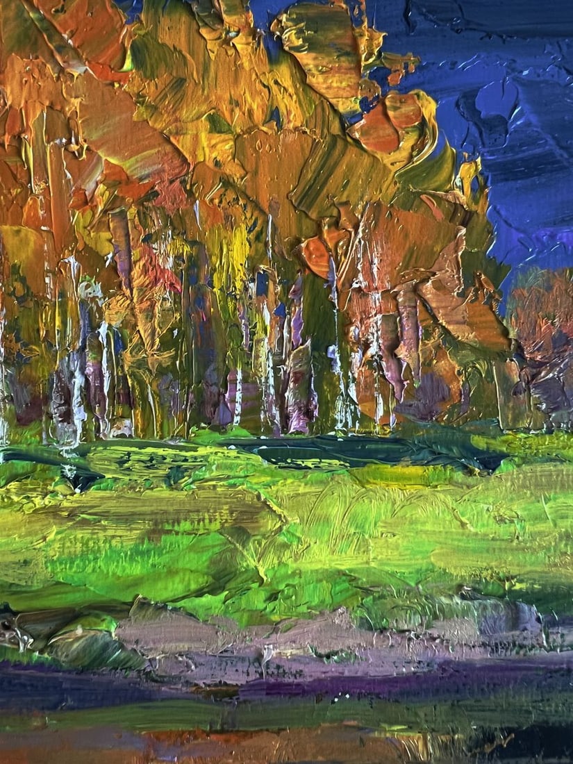 Oil painting Autumn on the shore river Boris Serdyuk - 9