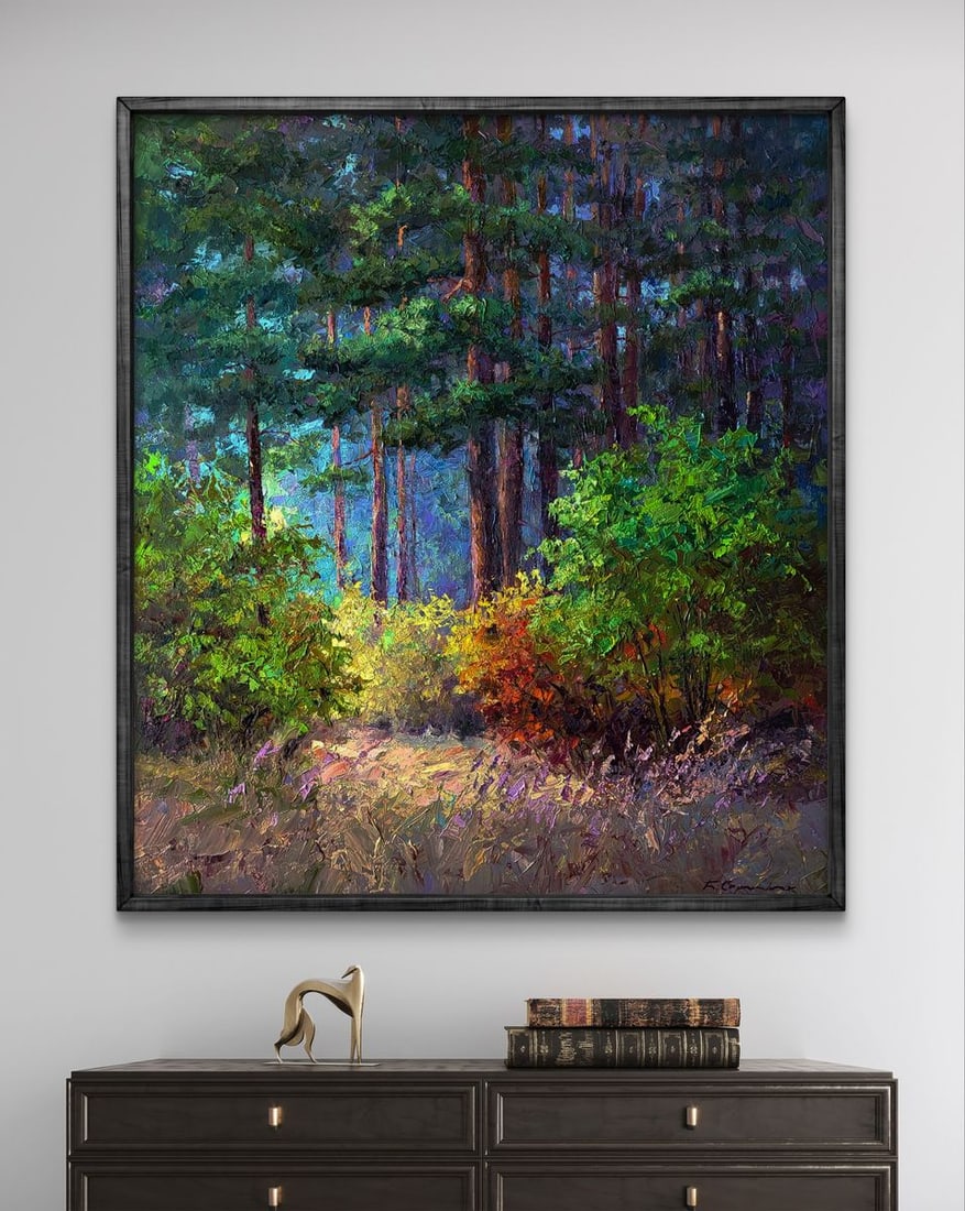 Oil painting The beginning of autumn in the forest Boris Serdyuk - 3