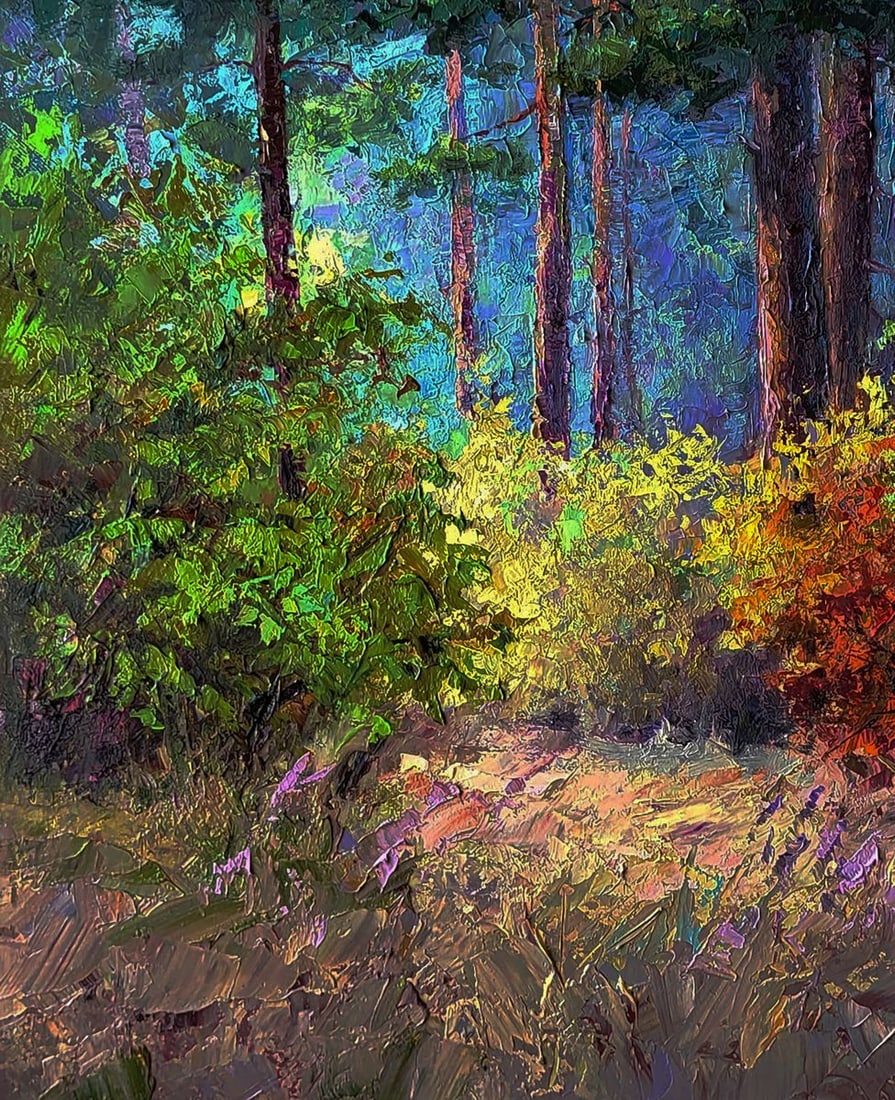 Oil painting The beginning of autumn in the forest Boris Serdyuk - 5