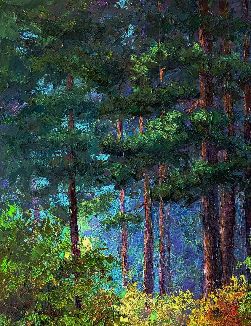 Oil painting The beginning of autumn in the forest Boris Serdyuk - 6