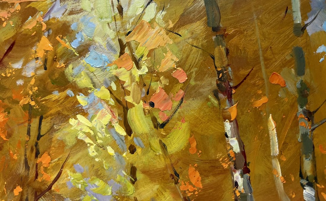 Oil painting Autumn birch grove Yuriy Suprunchuk - 5