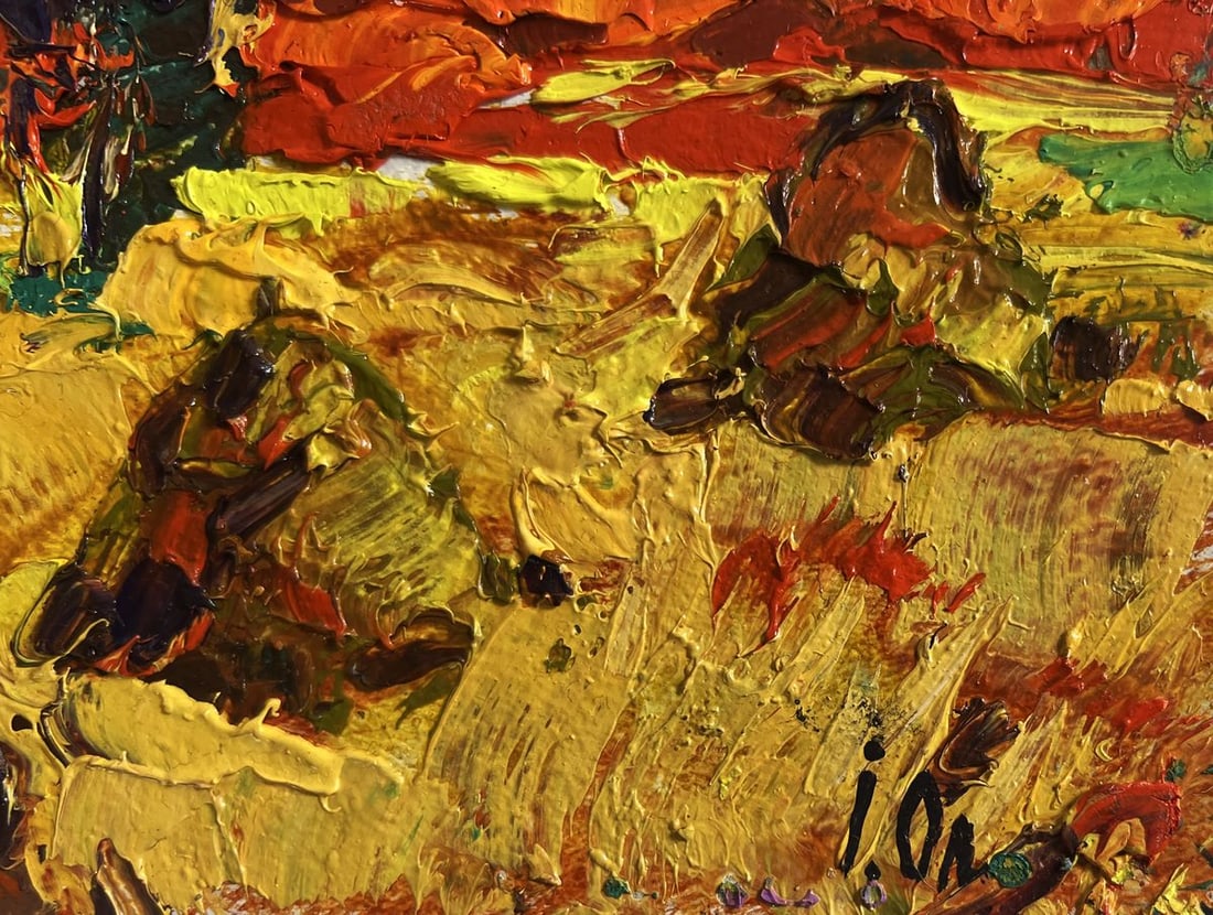 Oil painting The sun sets in the field Alex Kalenyuk - 7