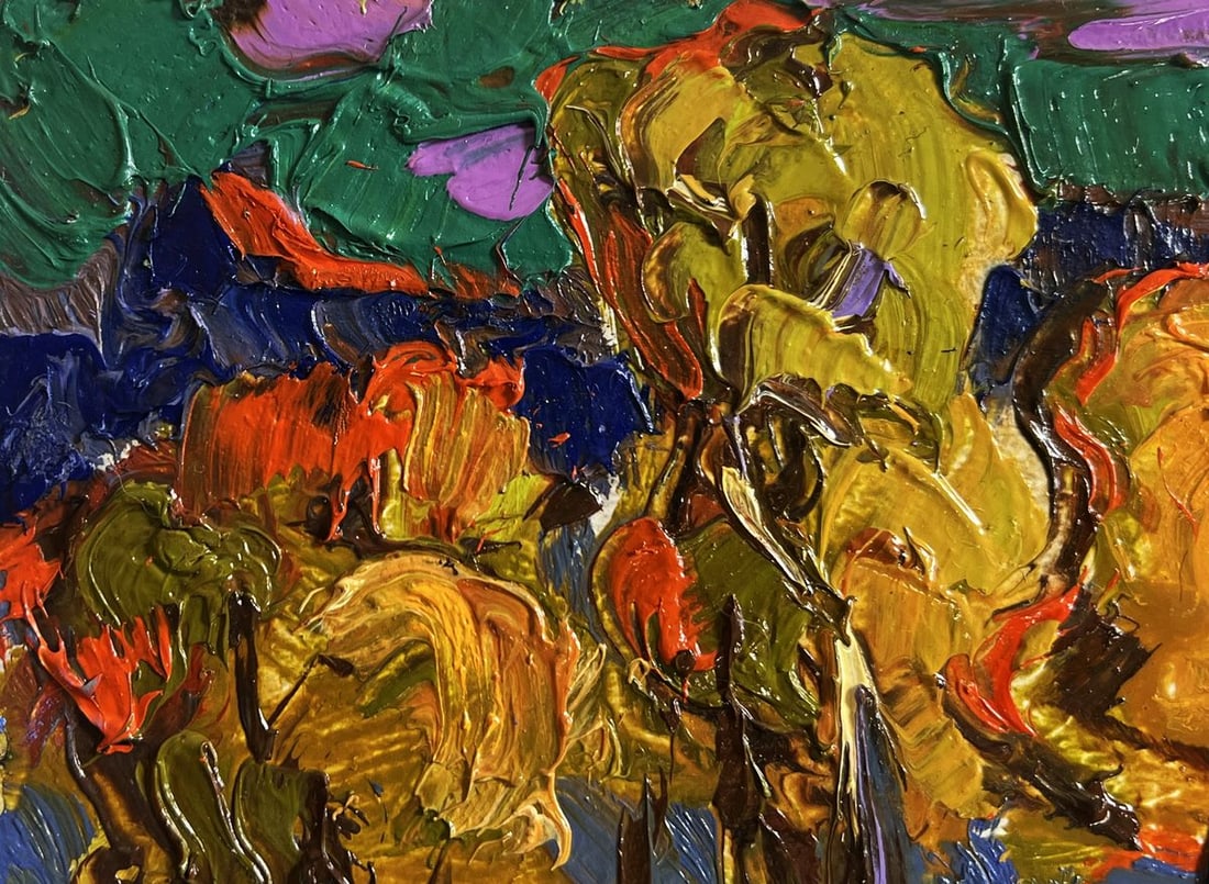 Oil painting In the autumn forest Alex Kalenyuk - 6