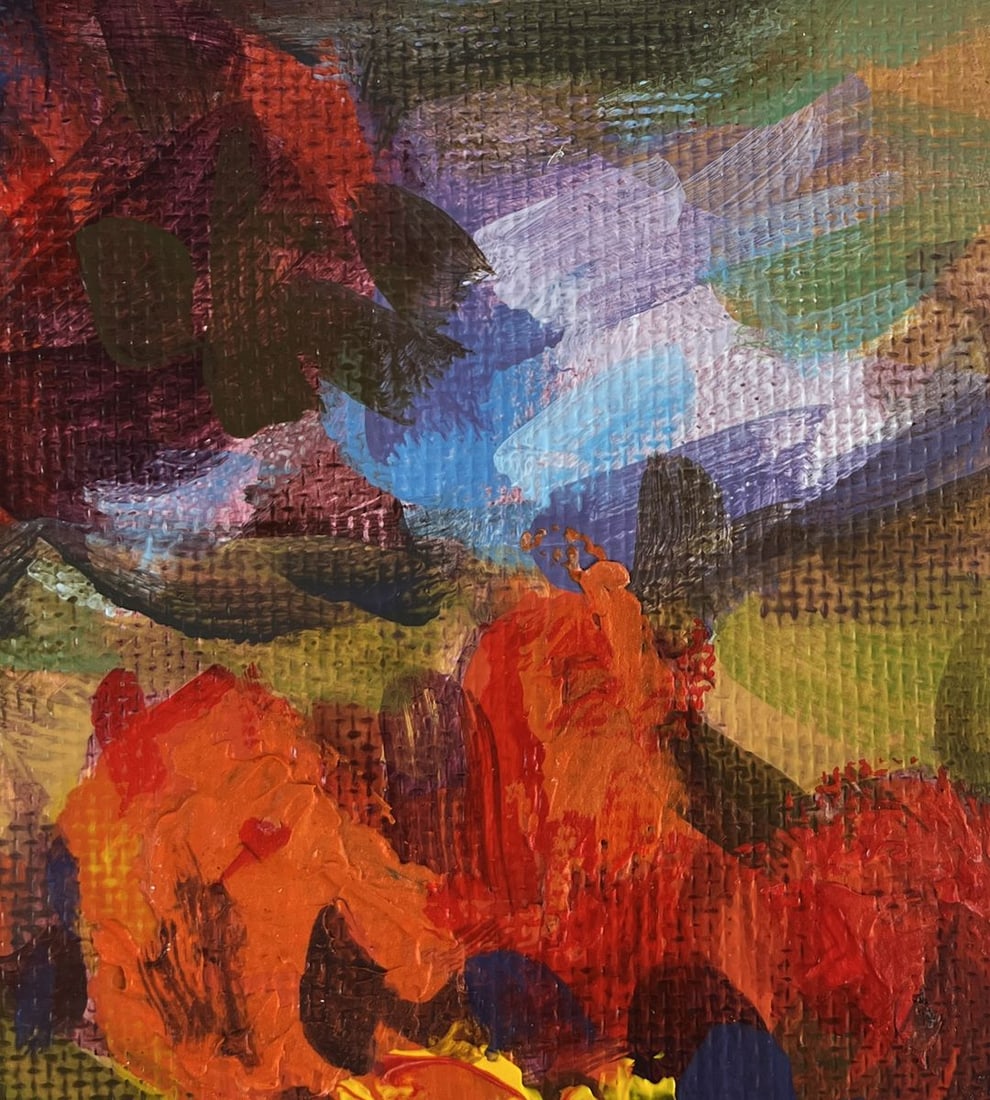 Acrylic painting Autumn colours in the village Mykhailo Patskan - 4