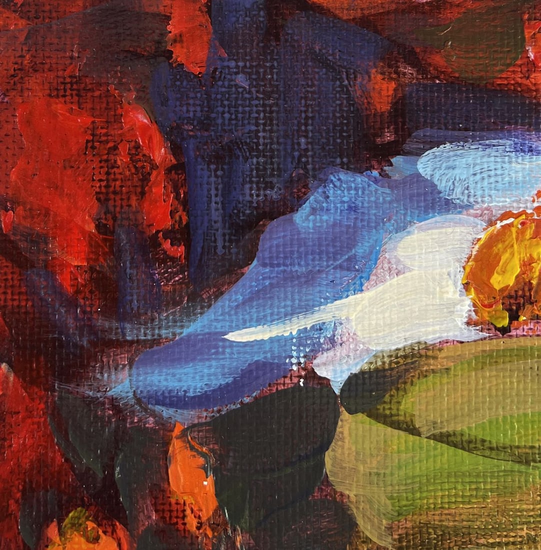 Acrylic painting Autumn colours in the village Mykhailo Patskan - 6