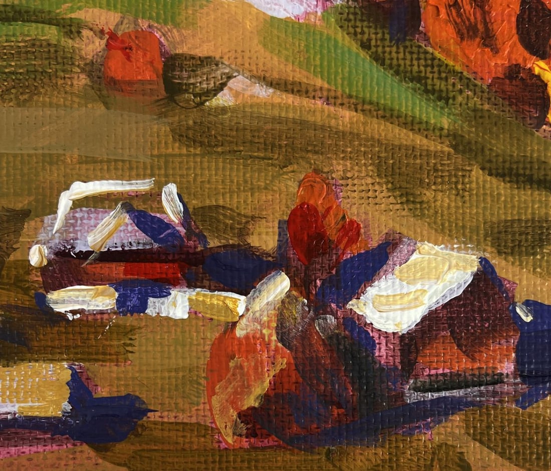 Acrylic painting Autumn colours in the village Mykhailo Patskan - 8