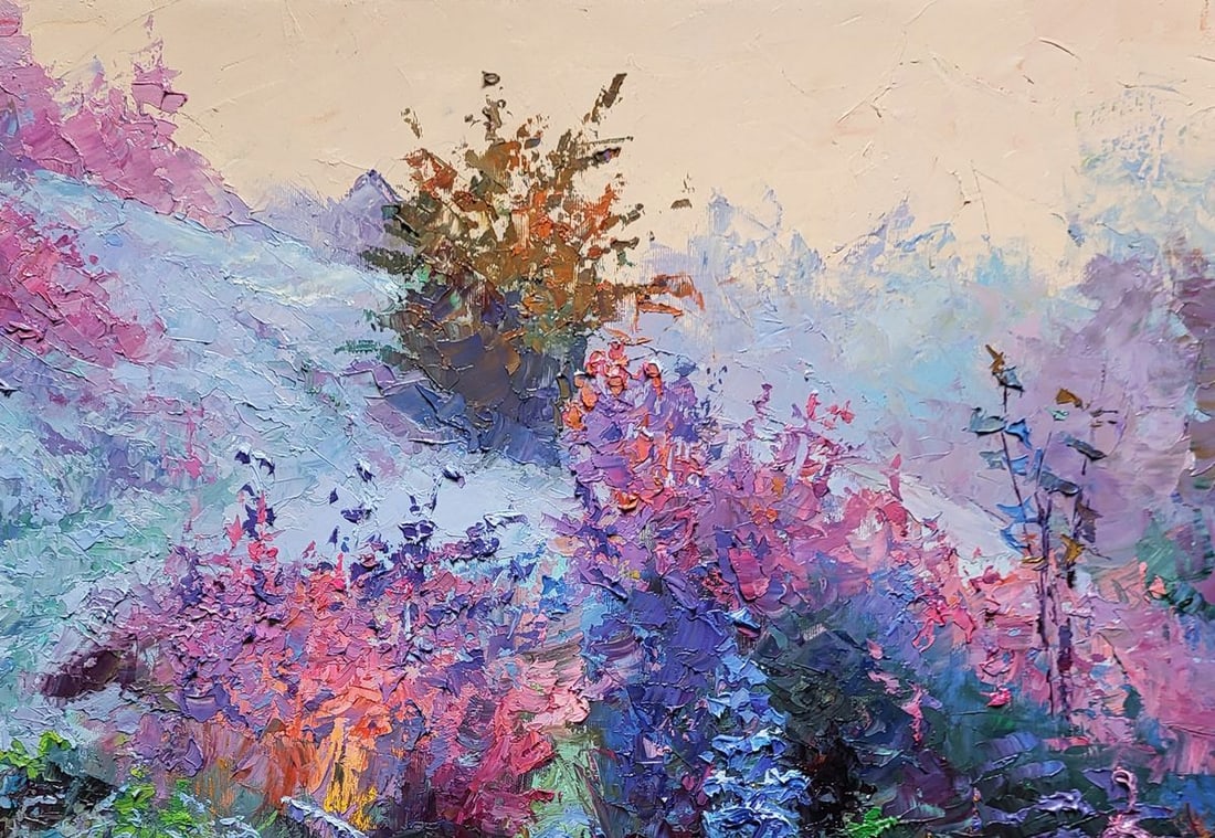 Oil painting Frost on the grass Boris Serdyuk - 5