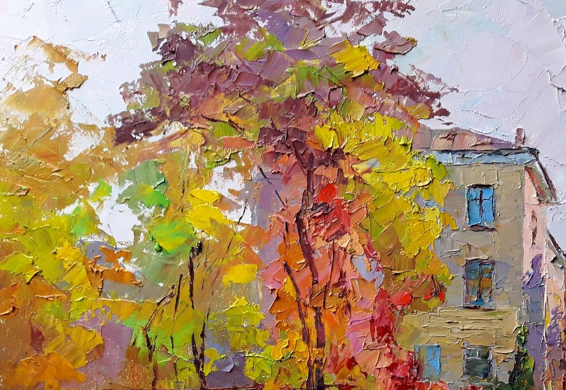 Oil painting Cityscape with autumn Boris Serdyuk - 4