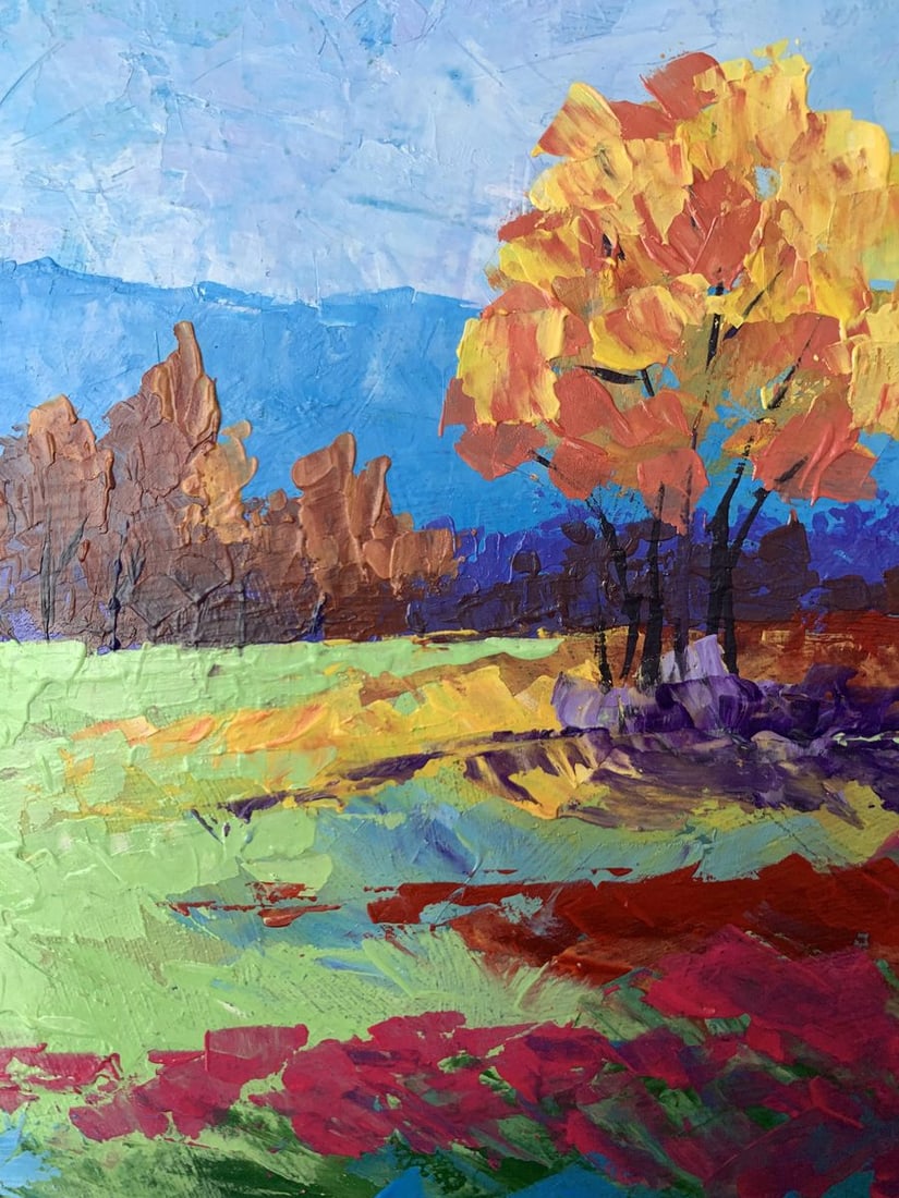 Oil painting Autumn lonely tree V. Zadorozhnya - 4