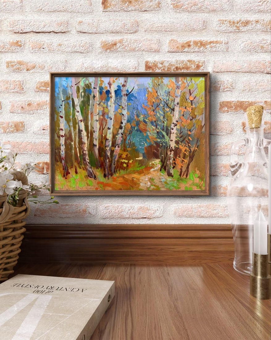 Oil painting Autumn birch grove Yuriy Suprunchuk - 2